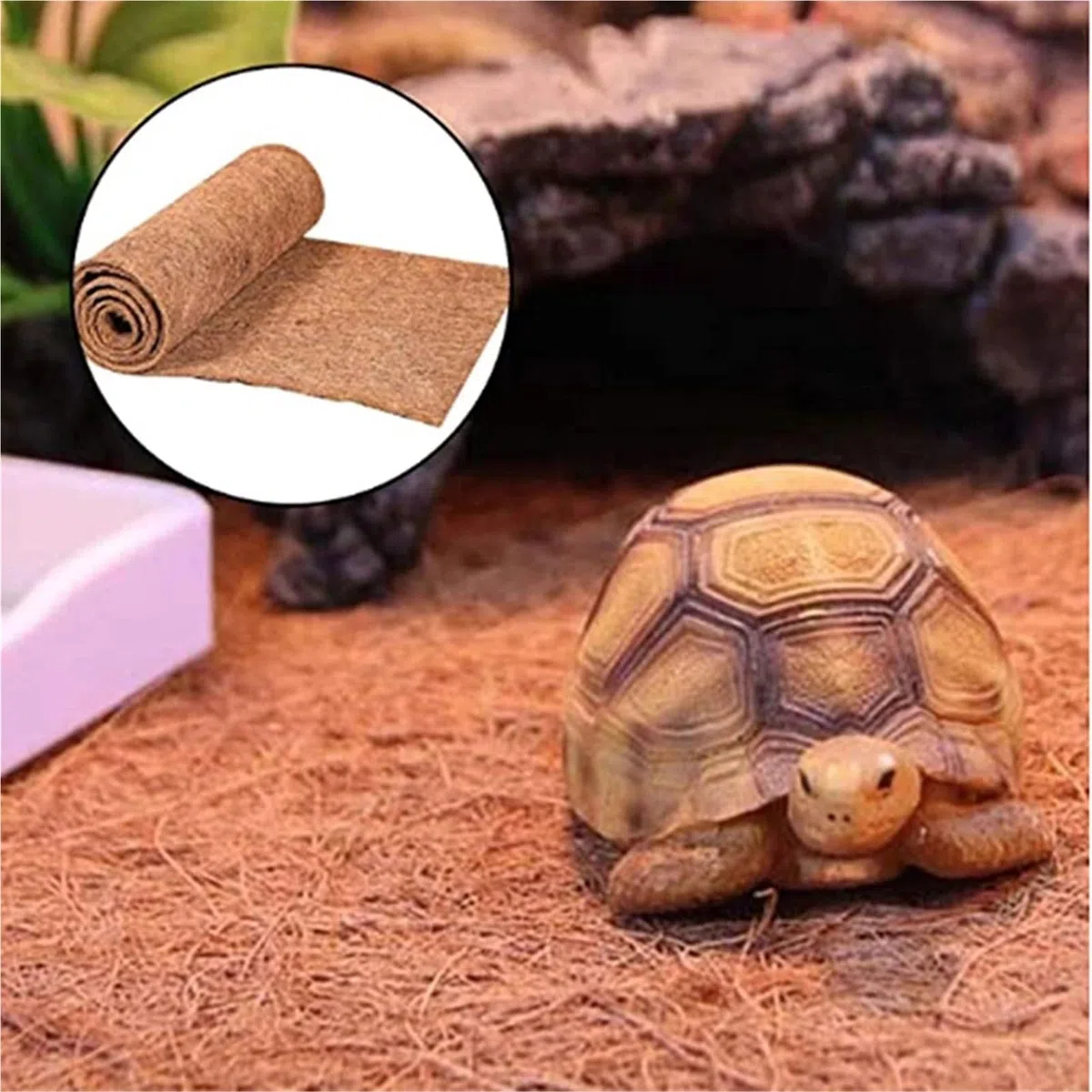 Rollo de Fibra Vegetal, Alfombra for Reptiles, Ropa Cama, Aislamiento, Cesta for Maceta, Forro Coco(50 x 200CM)