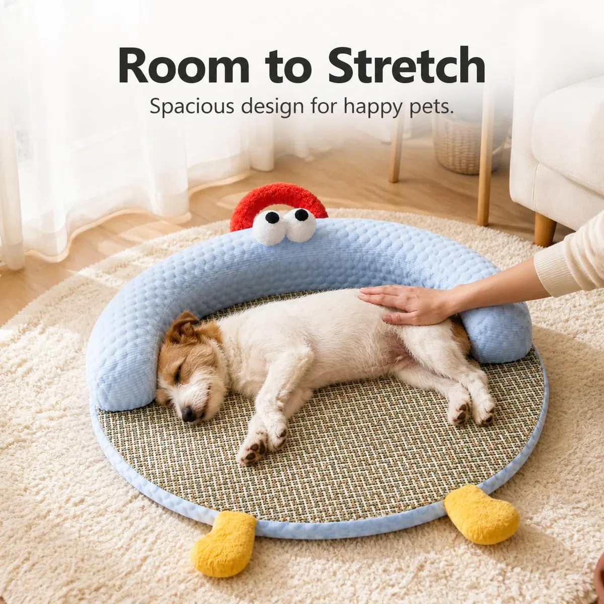 Cama Redonda para Mascotas Lavable, L, 60cm diámetro, para <9kg