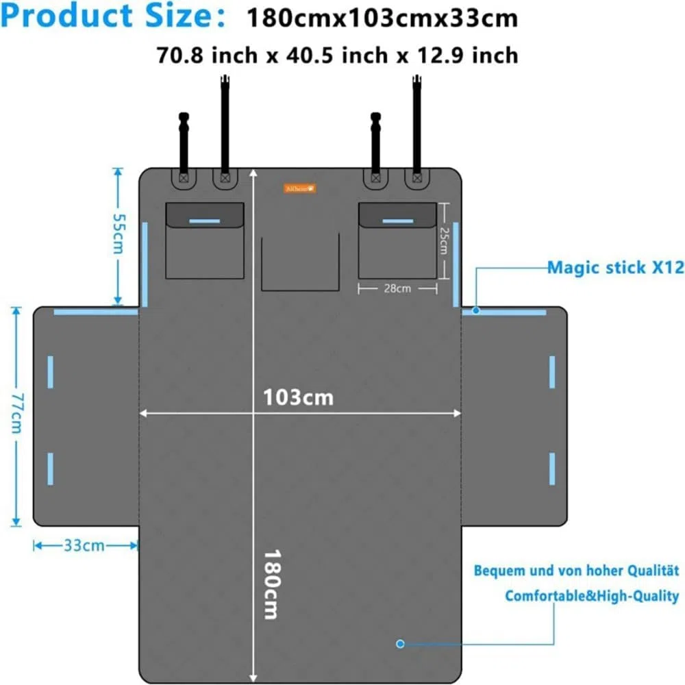 BEDPET Funda Maletero Coche Perros Alfombra Protector para Dacia Duster/Jogger/Lodgy, Cover Carga Mascotas Antideslizante y Duradera,B