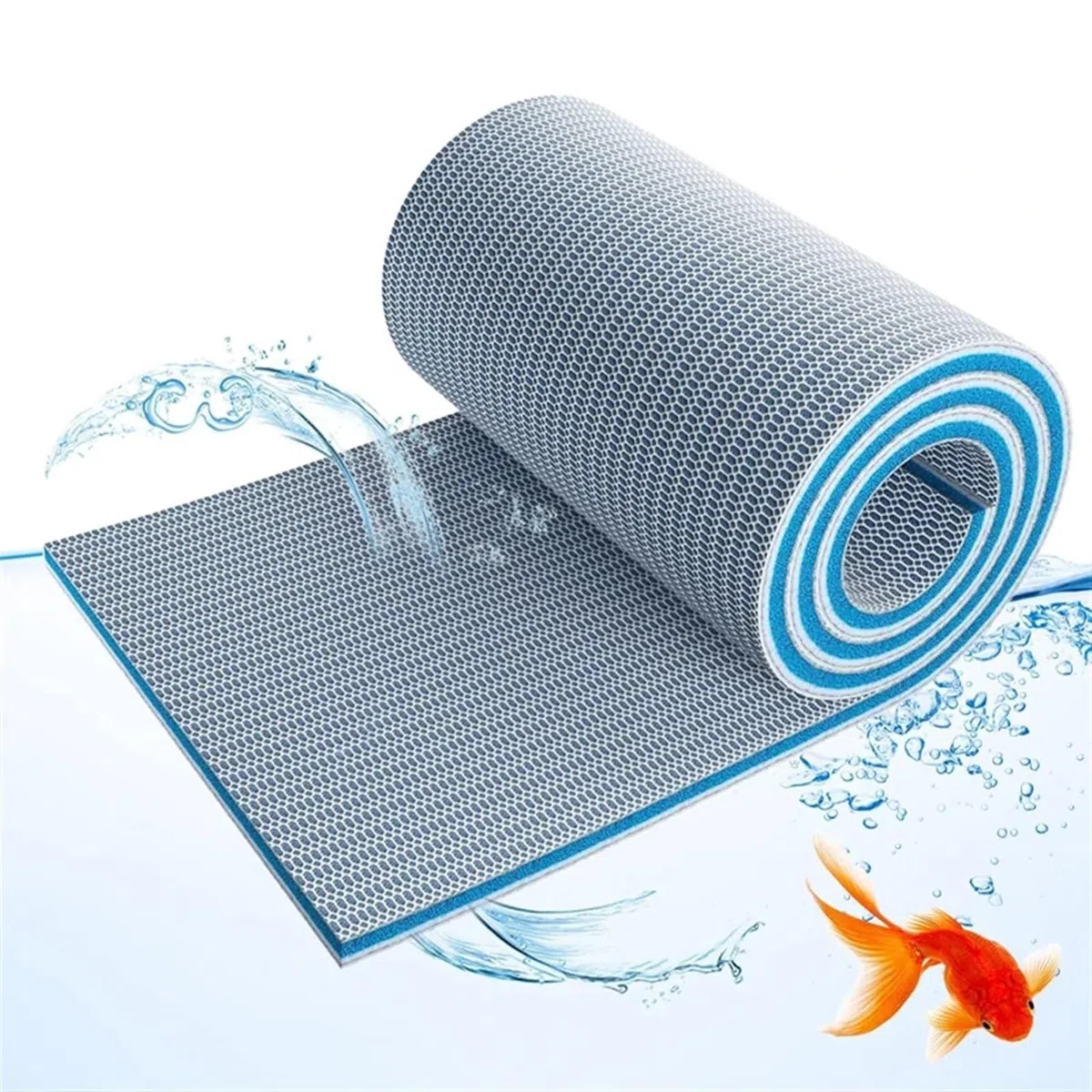 Tira de transición de Piso, Almohadilla de Esponja Reutilizable de 8 Capas for Filtro de Acuario, Material filtrante Resistente(30x40cm)