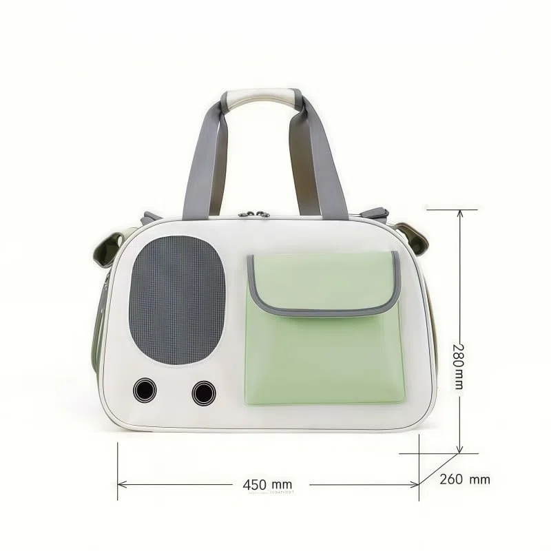 Transportín Perros Gatos para Ford EcoSport 2014-2023 Asiento Trasero Coche Bolsa de Transporte Plegable Bandolera Viaje Rejilla Transpirable,Beige/Green