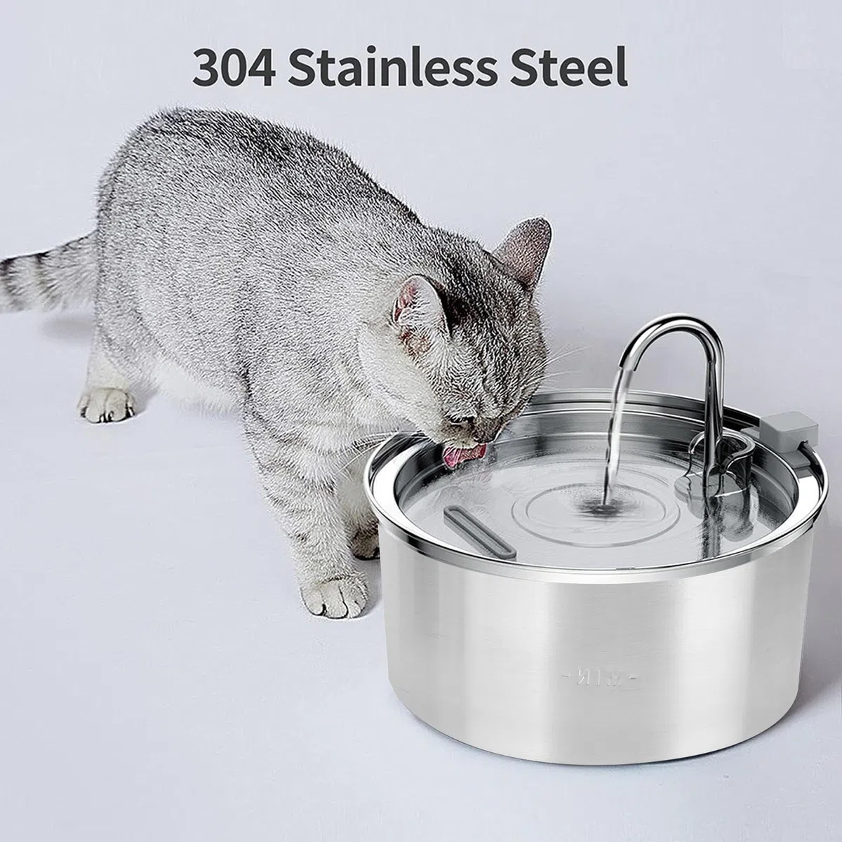 Fuente de Agua de Gato, Cuenco de Agua de Acero Inoxidable de 3.2L Fundina Tazón para Mascotas, Circulación Automática, para Perros Pequeños Gatitos Grandes