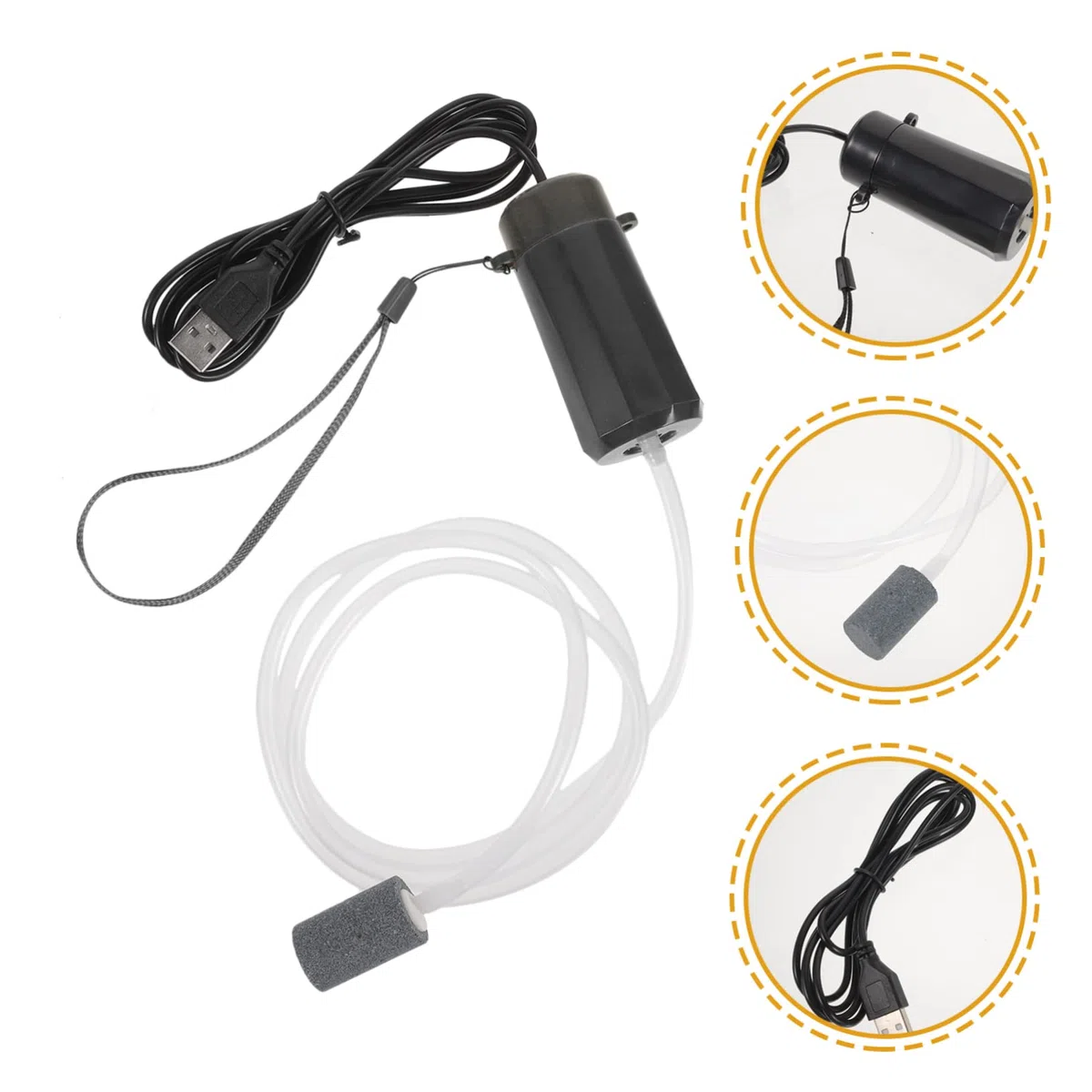 BESPORTBLE 3piezas Bomba De Portátil USB para Acuario Generador De Aire Silencioso para Peceras Accesorio De Acuario Compacto y Duradero
