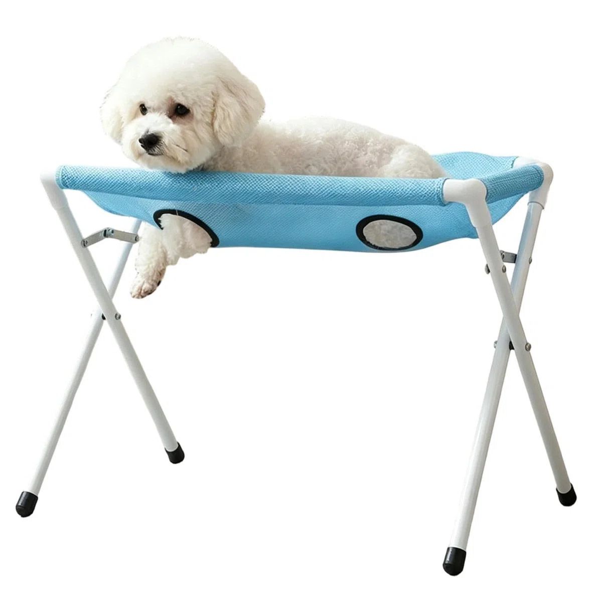 Mesa de Peluquería Canina A Prueba De Fugas Transpirable 8 Agujeros | Hamaca de Aseo para Perros Pequeños y Gatos para Gatos Cachorros Baño Limpieza de Orejas y Dientes Corte de Uñas