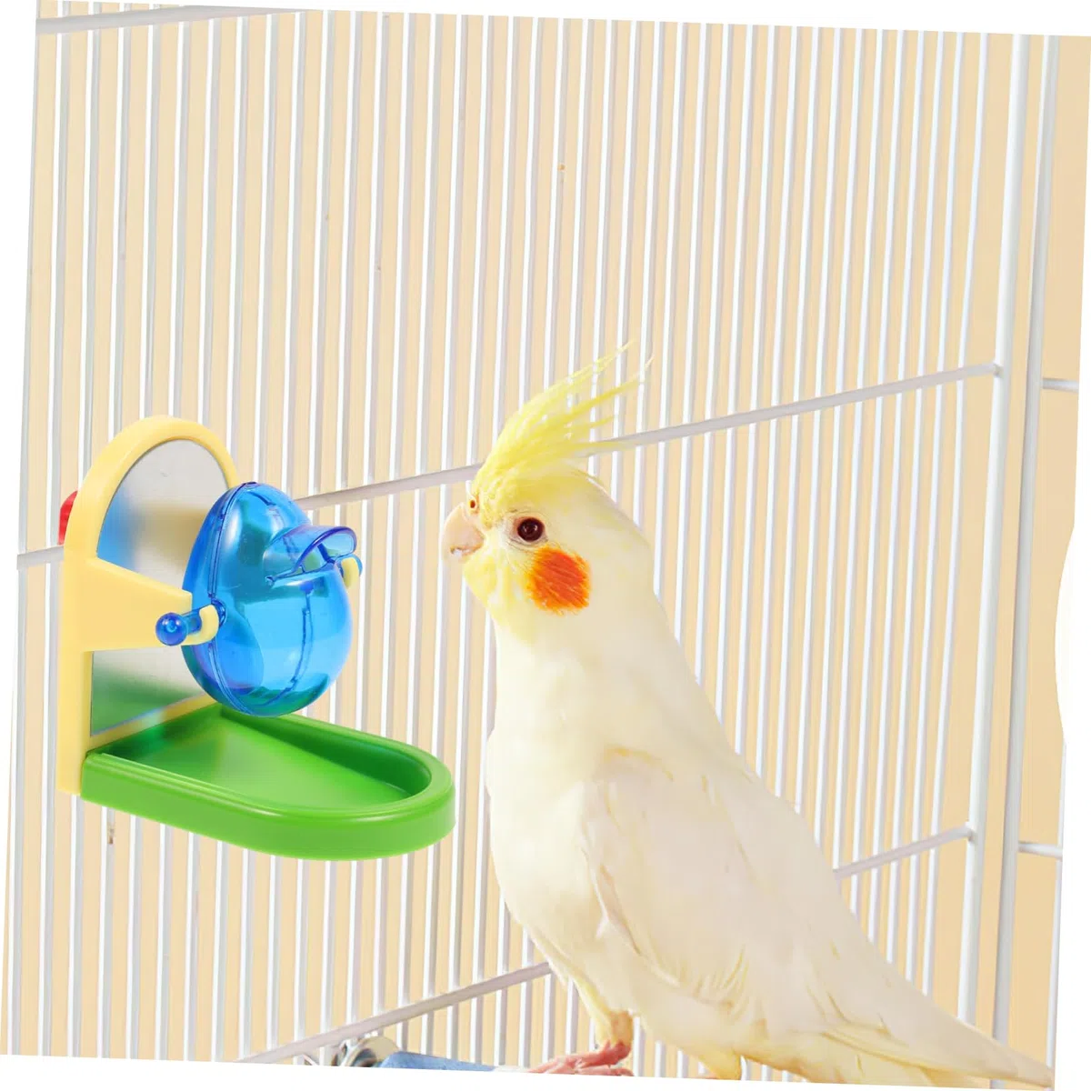 UPKOCH Juguete de Entrenamiento para Loros y Pájaros, Dispensador de Comida Resistente de Metal y Plástico, Adecuado para Entretenimiento y Desarrollo de Inteligencia Color Aleatorio