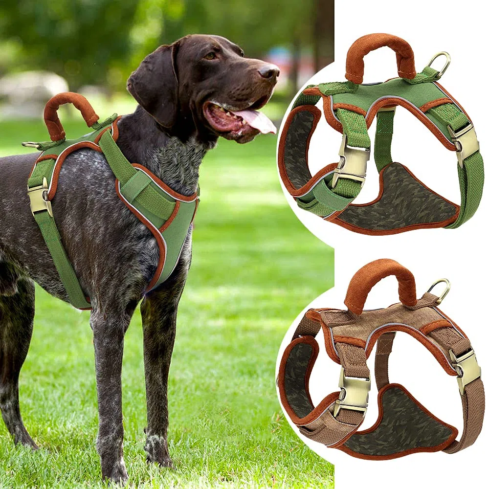arnés para Perros, Arnés Reflectante Ajustable for Perros con asa, Chaleco Correa for el Pecho for Entrenamiento de Grandes y Mascotas(Brown,A)