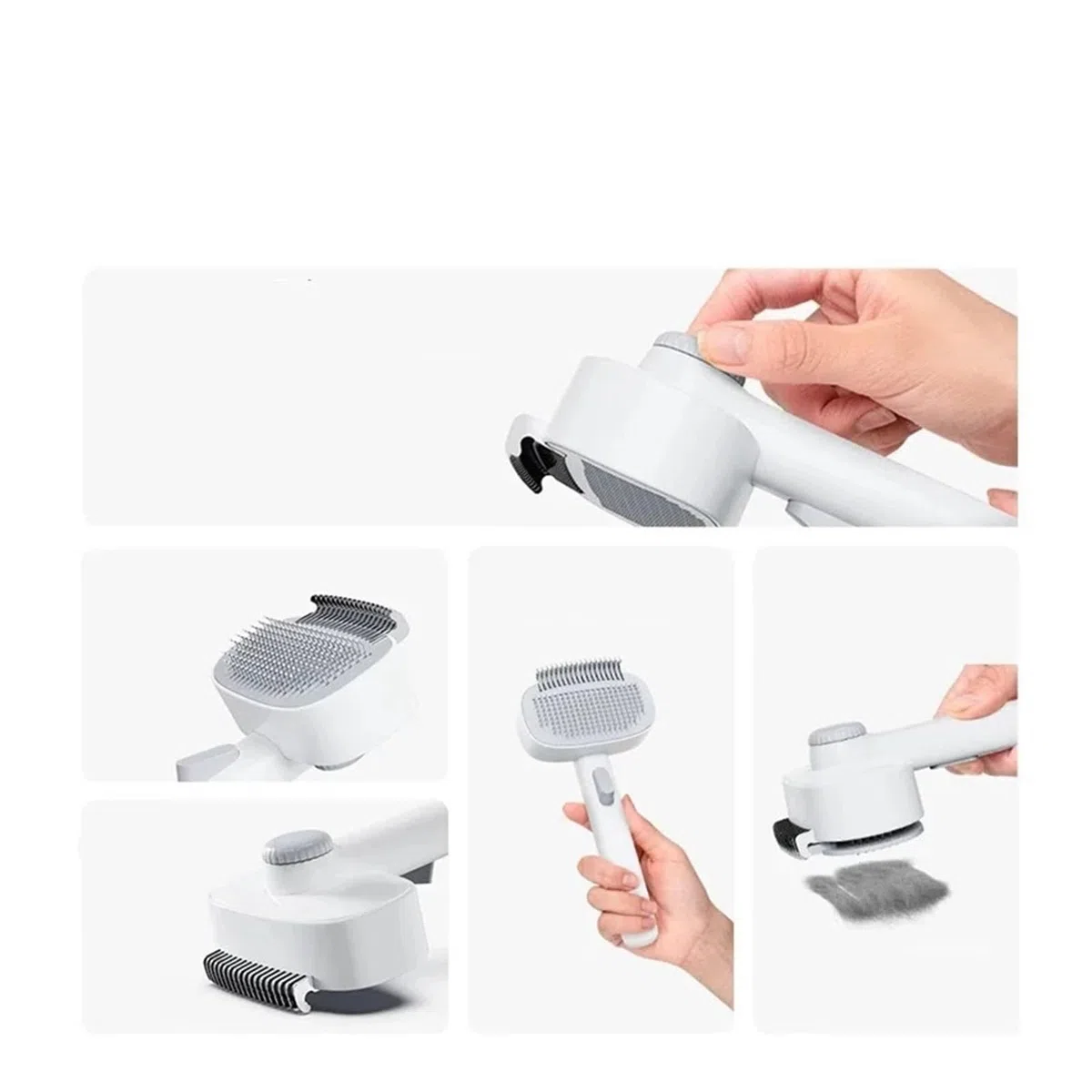 Compatible con cepillo de cuidado mascotas, removedor nudos y recolector pelo sin esfuerzo, desenredado dolor