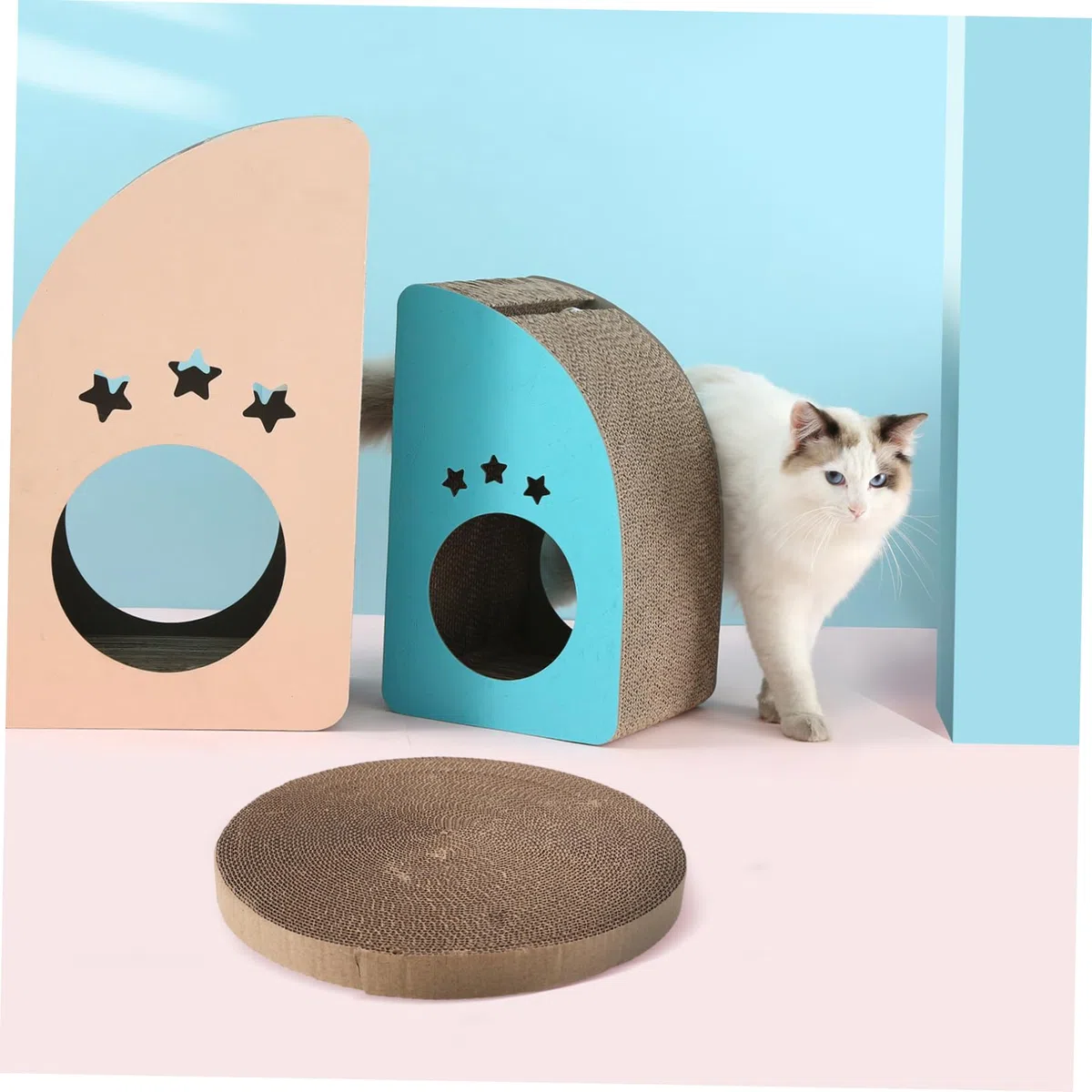 minkissy 3 Piezas de Repuesto Corrugado núcleo de cartón rascador para Gatos Almohadilla para rascar Gatitos Juguetes interactivos rascador de Gato cartón Almohadilla de Repuesto para Gatos Cama de