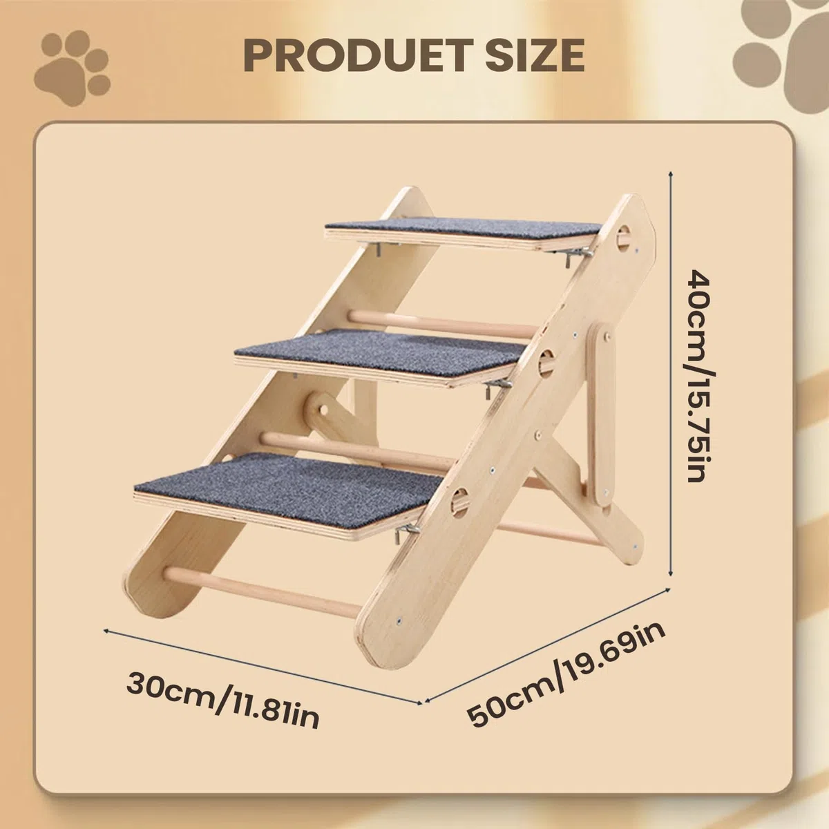 Rampa para Perros Plegable Escaleras Plegables Estables para Mascotas | Para Subir a la Cama o al Sofá para Subir al Sofá, Sillón, Cama o Utilizar en Salón y Dormitorio
