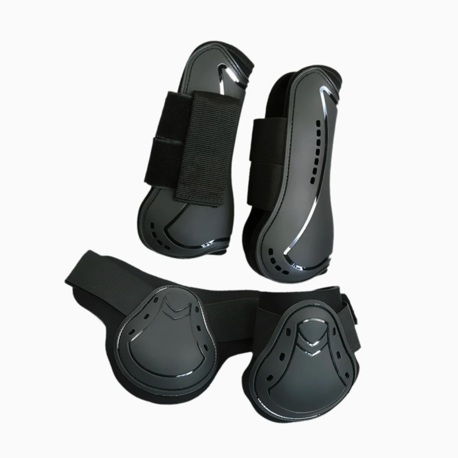 Oshhni 4 Piezas de Botas de tendón de Caballo, Equipo de protección, Botas de Caballo para Patas Delanteras y traseras para Montar, Deportes equinos, Saltos