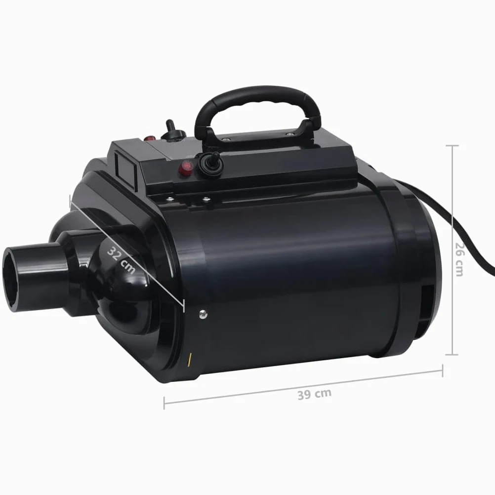 vidaXL Secador de Mascotas Doble Motor Calentadores Animales Perros Negro