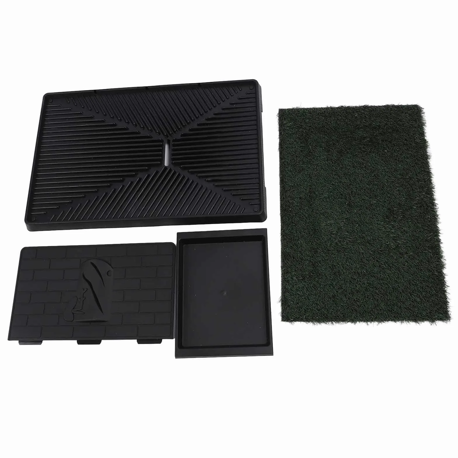 Qcwwy Orinal con Parche de Hierba para Perros, Césped de Baño para Perros de Entrenamiento, Reutilizable, Artificial, Lavable, con Deflector de Orina y Bandeja para Perros (Tamaño