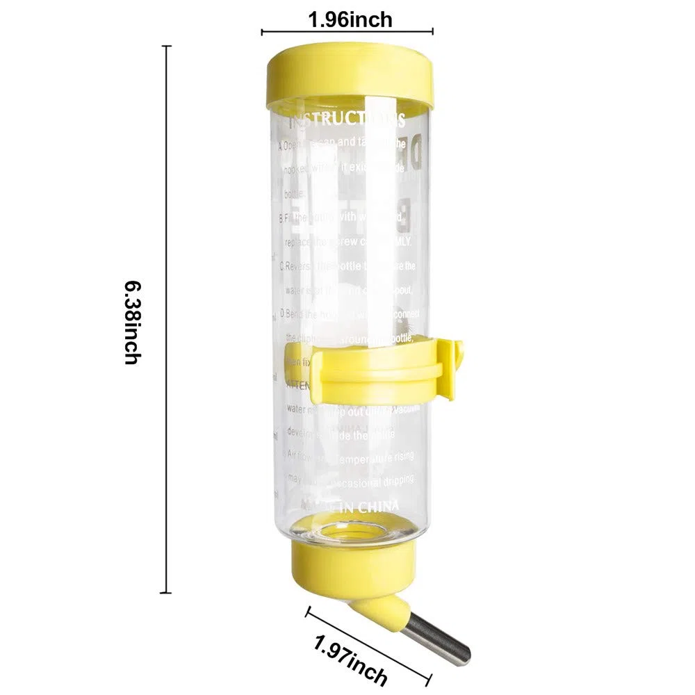 2 botellas de agua de animales pequeños sin goteo de 8.4 onzas, botellas de agua de jaula para mascotas pequeñas, conejo, hurón, hámster, conejillo de indias, conejo