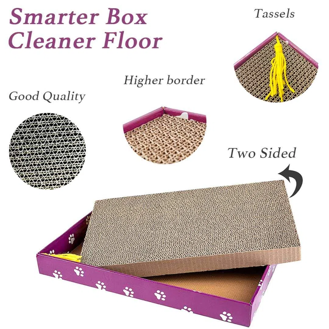 PEEKAB Rascador de cartón para Gatos, Tabla Ancha para rascar Reversible, Corrugado, Almohadilla para rascar Gatos con Caja incluida, 3 Piezas Grandes