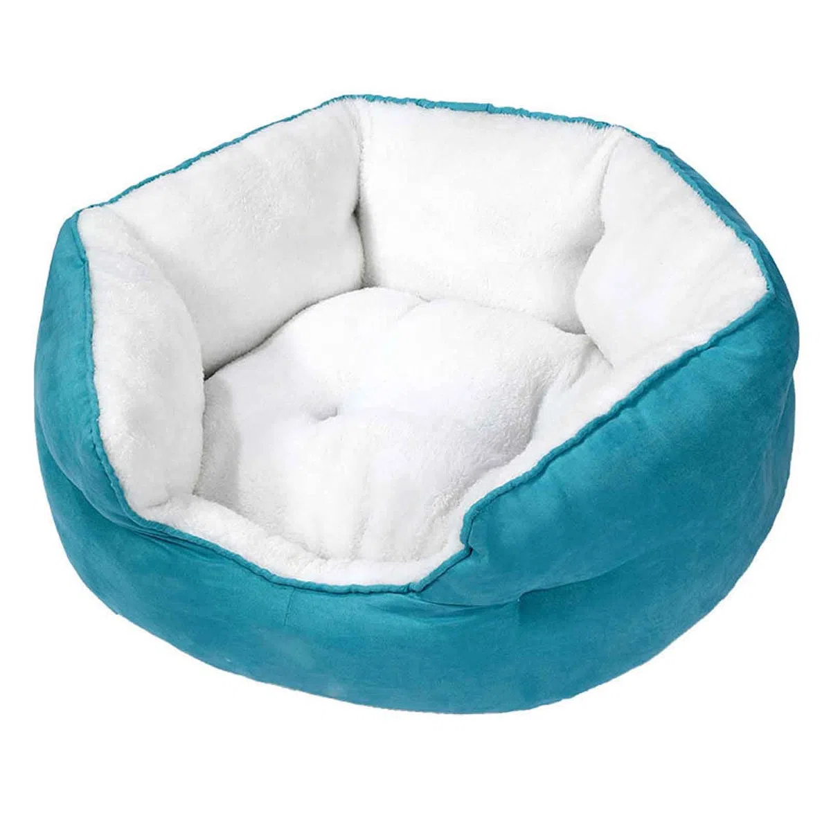 Cama para Perro Lavable, Cama Perro con Fondo Antideslizantes, Cama Gato con Cojín Desenfundable, Suave Y Mullida, para Perro Y Gato Pequeños,Azul,S