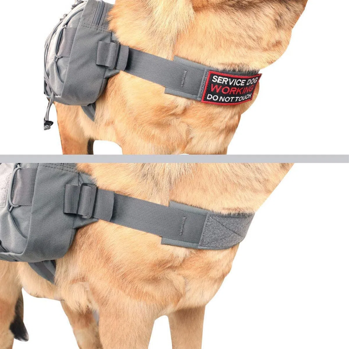 EXCELLENT ELITE SPANKER Mochila para perro para acampar, senderismo, perros medianos y grandes con 2 bolsillos laterales grandes (M, gris)