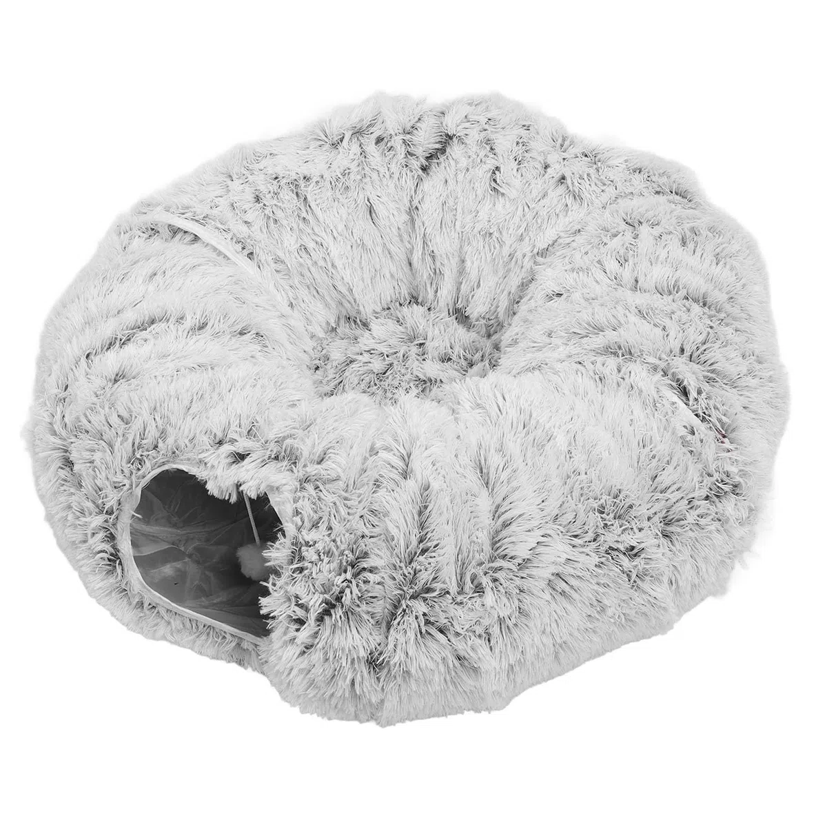 Cama túnel para Gatos, Cama Tubo de Felpa Suave con diseño Plegable, Cueva-túnel cálida y acogedora para Gatos y Gatitos de Interior, Juguete Tubo Multifuncional para Mascotas con