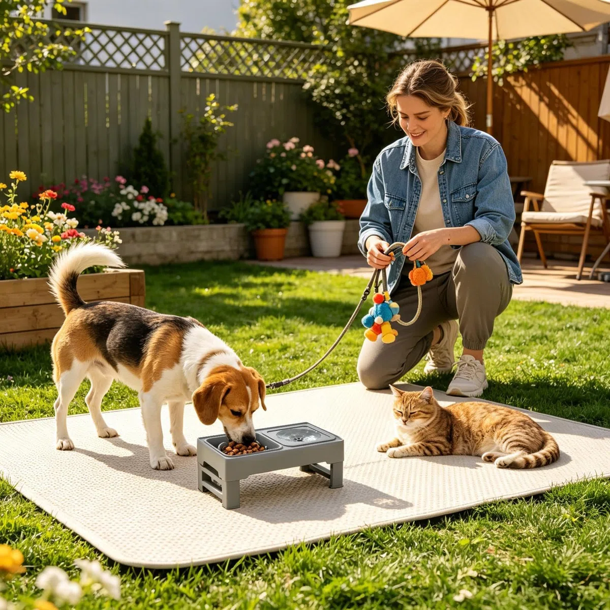 Elevado para Perros Bebedero de Altura Ajustable y Antiderrame para