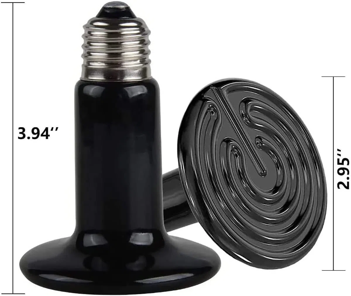 Lámpara Calefacción Reptil, Lámpara Calefacción 25-150W, con Pantalla Lámpara Y Tubo Hierro A Prueba Mordeduras, para Acuario Gallinas Y Lagartos,25W