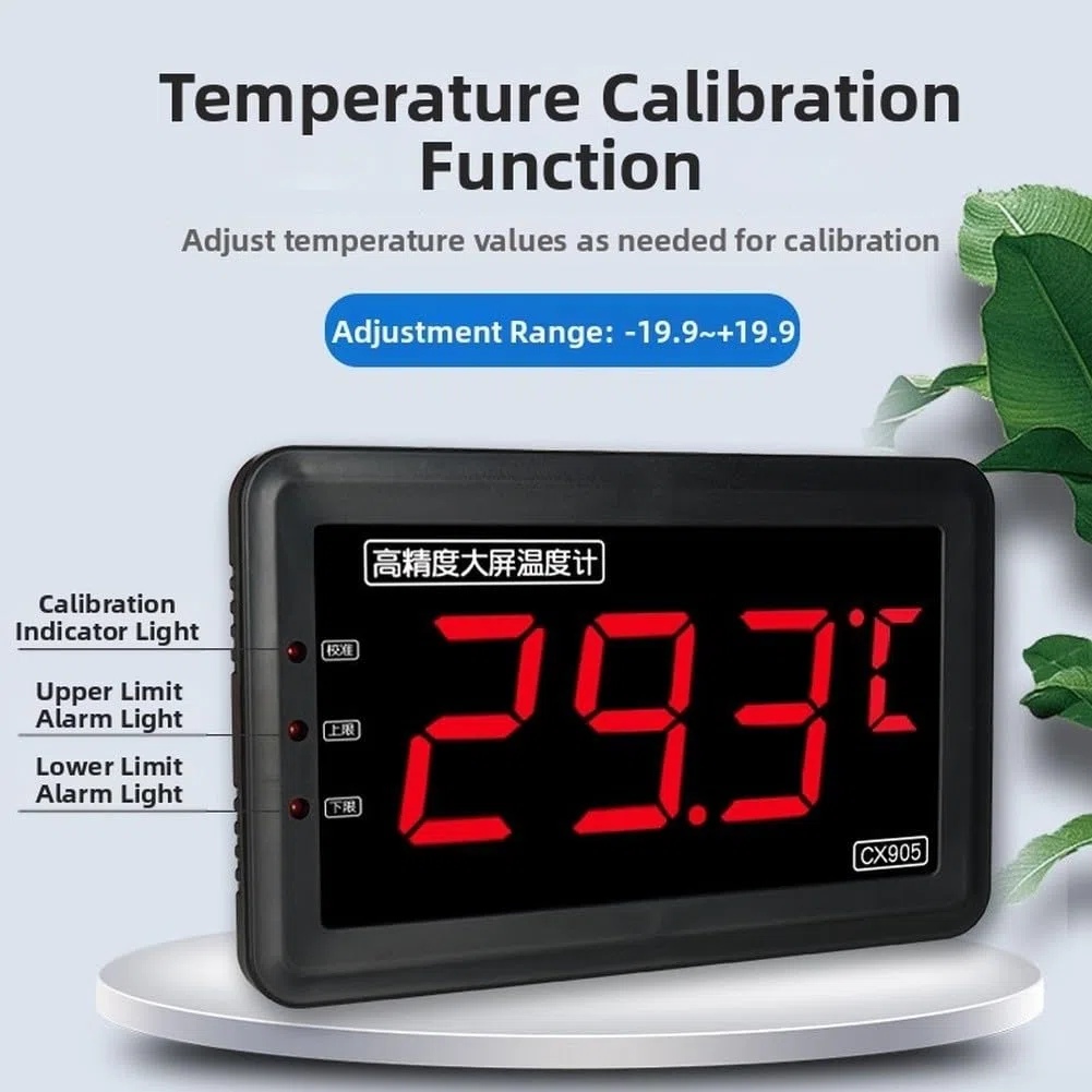 Termómetro digital impermeable con pantalla grande y alertas visuales audibles para medición de alta temperatura en acuicultura e industria rojo (A)