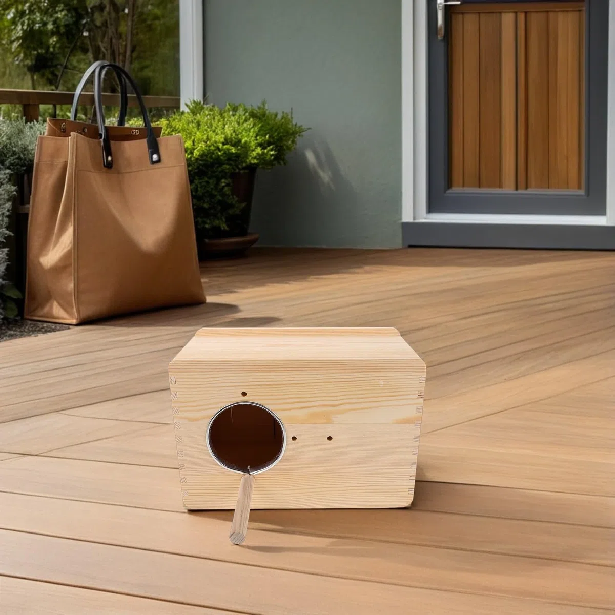 DOITOOL Caja de Cría de Madera para Loros Nido de Cría para Cacatúas y Periquitos Casa Nido para Pájaros Orificio