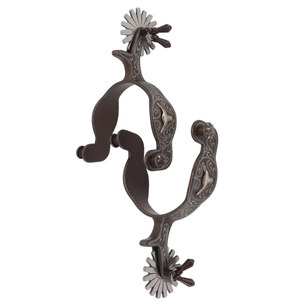 Espuelas para Caballos, Espuelas para Botas de Vaquero con Patrón Vintage Grabado Antioxidante de Acero Al Carbono, Ecuestres con Diseño en Forma de U para Equipo de Equitación de Vaquero