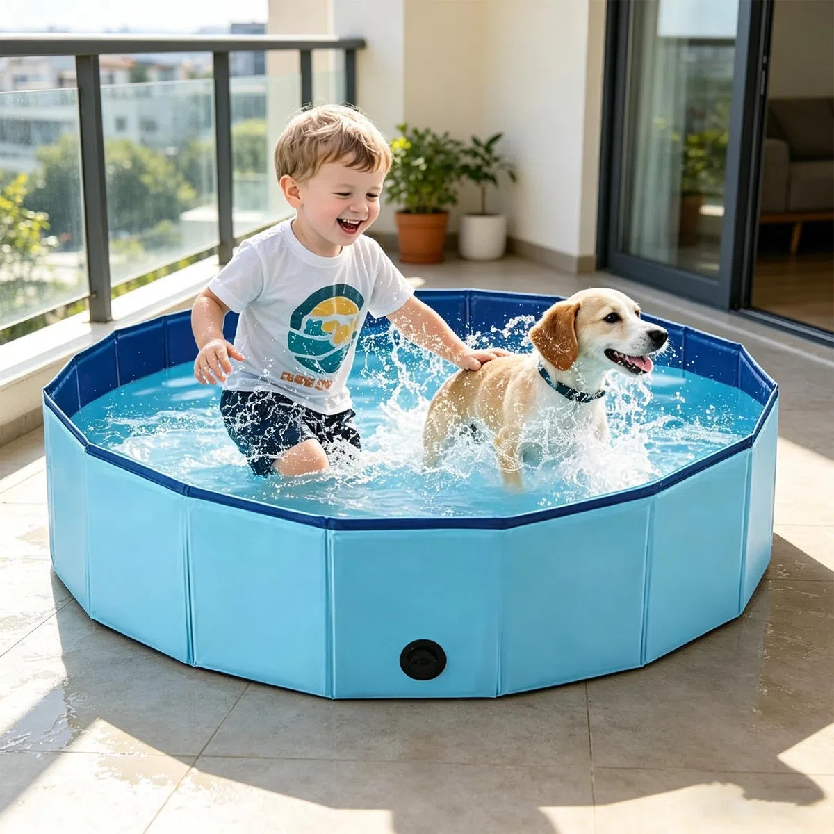 Piscina Pequeña 120 x 30 cm Antideslizante Plegable Portátil Bañera | Bañera para Perros Reforzada Adecuado En Patio Jardín Baño Interior Exterior Hogar Niños Cachorros Gatos