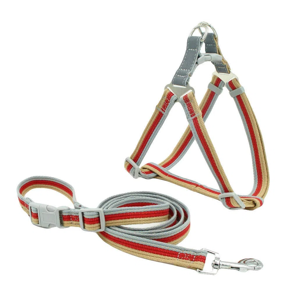 Arnés para Perros， Arnés for Perros con Correa, Chaleco Ajustable, Collar y for pasear Cachorros Gatos, Cadena roja for pequeños medianos S(Red,S)
