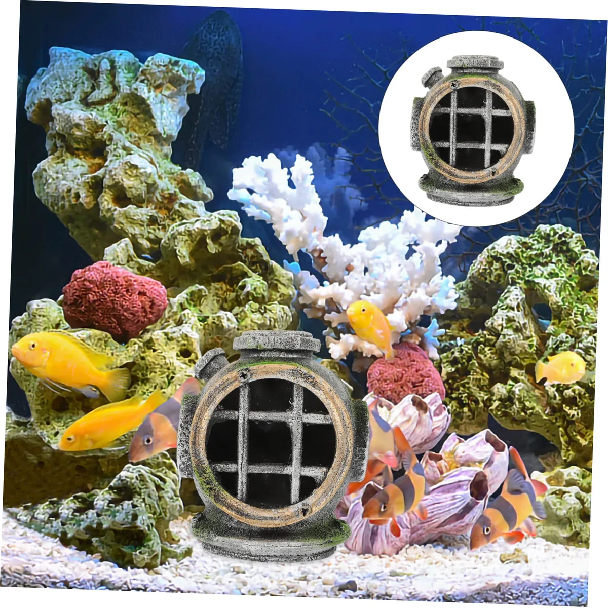 Sosoport 2 Piezas escondite de pecera Muelle de pecera Cueva de cría de Acuario Tanque de Peces de Acuario Adornos pecera Adornos para peceras escondite de camarones Resina
