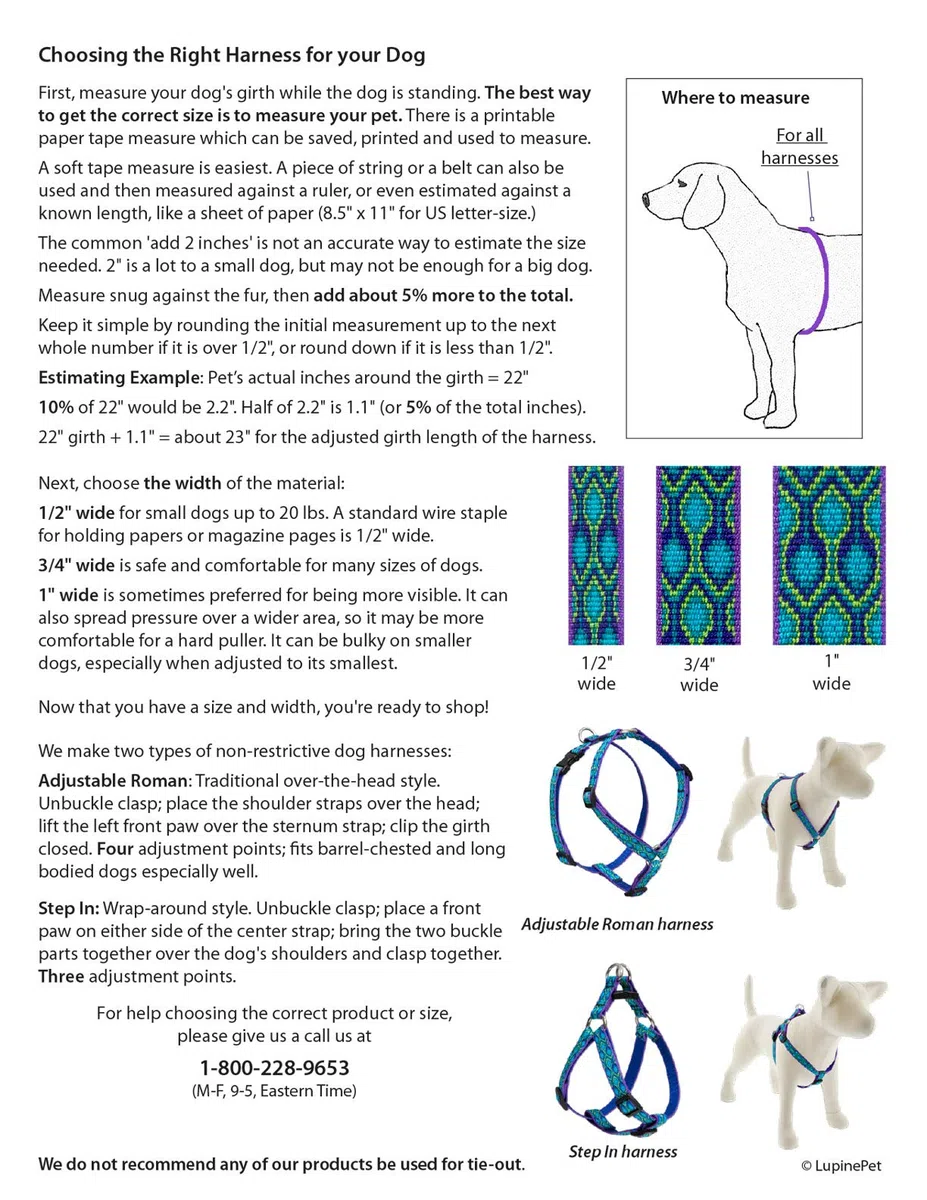 Lupine - Arnés reflectante extra grande ajustable para perro, 1 pulgada de ancho, patas azules con contorno de 36 a 44 pulgadas