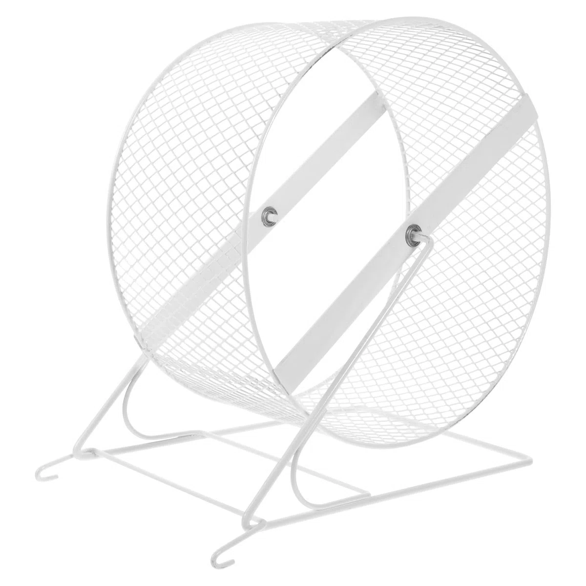 Rueda de Hámster de Hierro para Correr con Funcionamiento Silencioso y Estable, Juguete para Hámster y Erizo Doméstico, Soporte Resistente Blanco