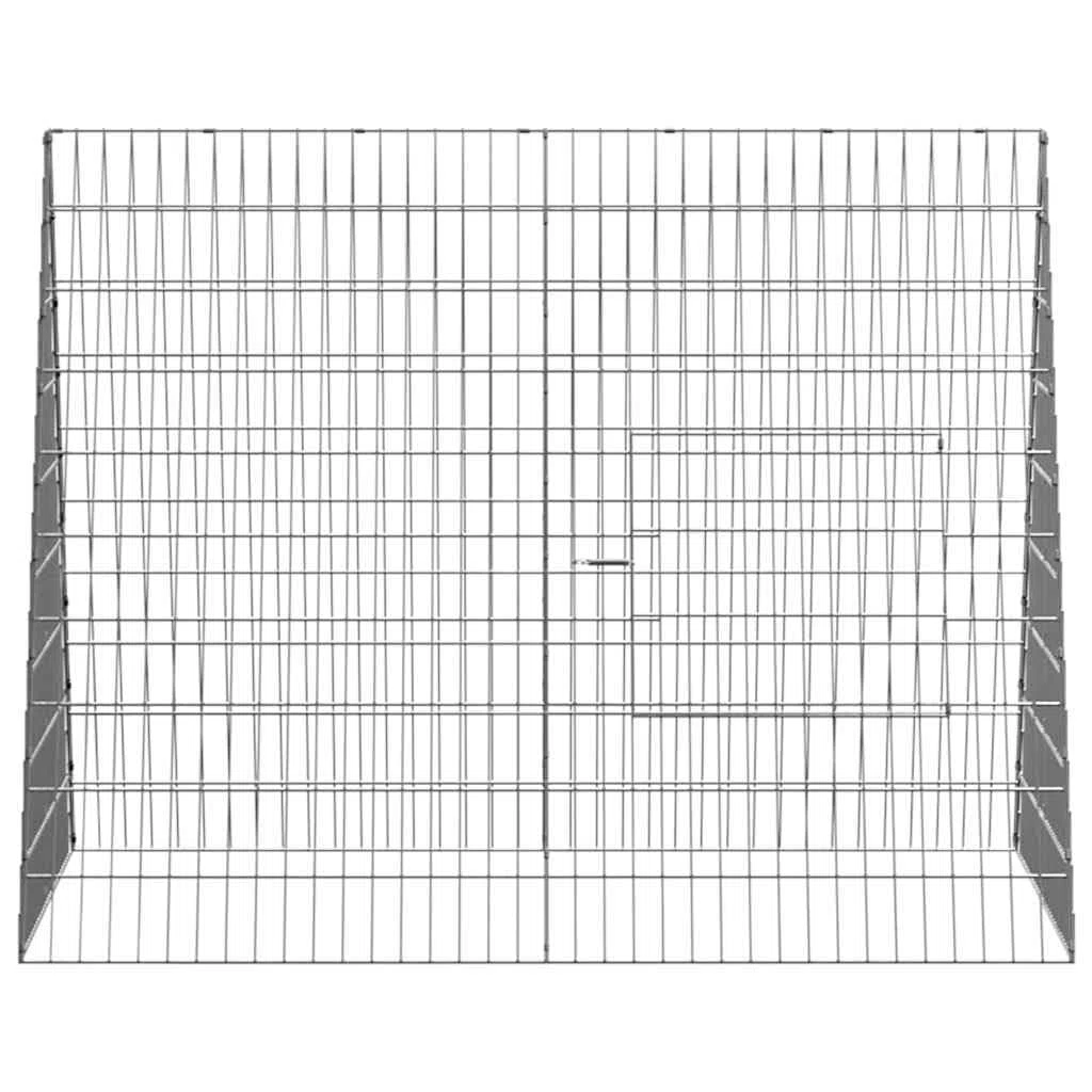 Jaula para conejos de acero galvanizado plateada, 110 x 100 x 85 cm, resistente a la intemperie, para exteriores, con rejilla estable como casa para roedores y conejera para jardín y balcón