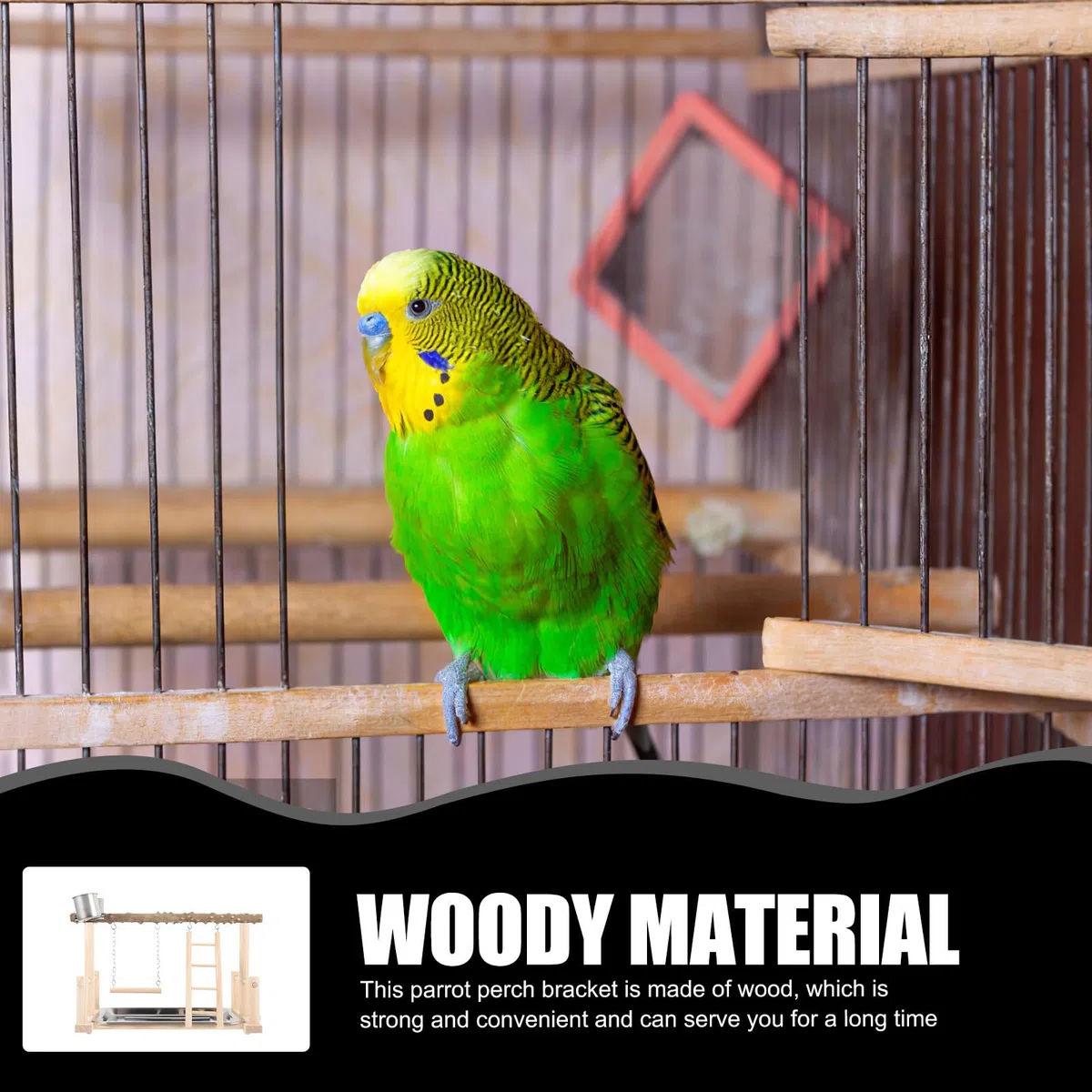 Veemoon Soporte de Percha Natural para Loros de Madera, Antideslizante y Resistente, Adecuado para Ejercicio y Entrenamiento de Aves en Casa
