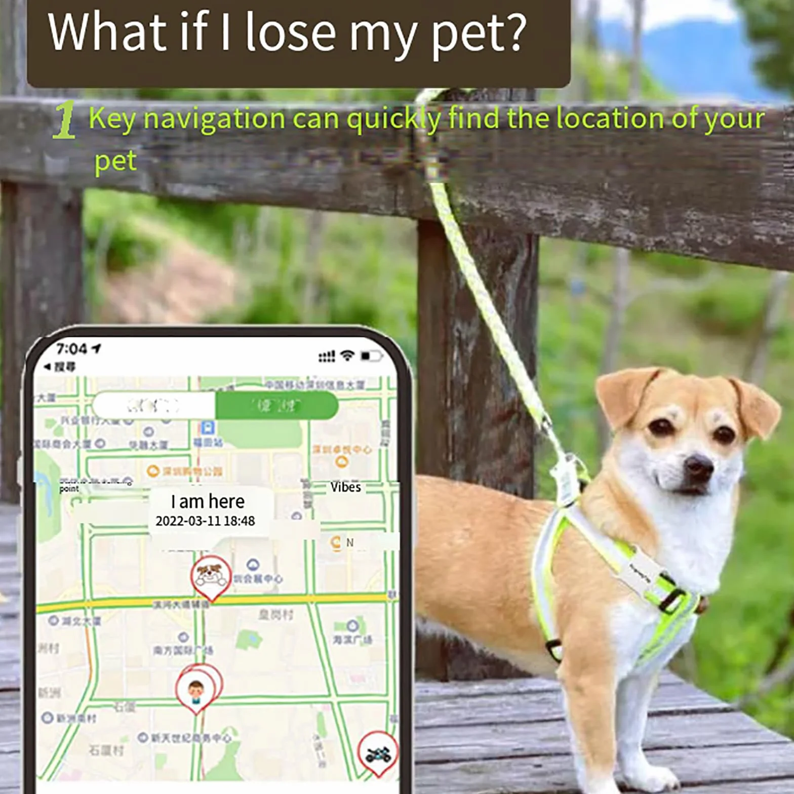 Rastreador GPS para mascotas, seguimiento de ubicación en tiempo real con control de aplicación, diseño impermeable y ligero para perros y gatos, seguridad al aire libre