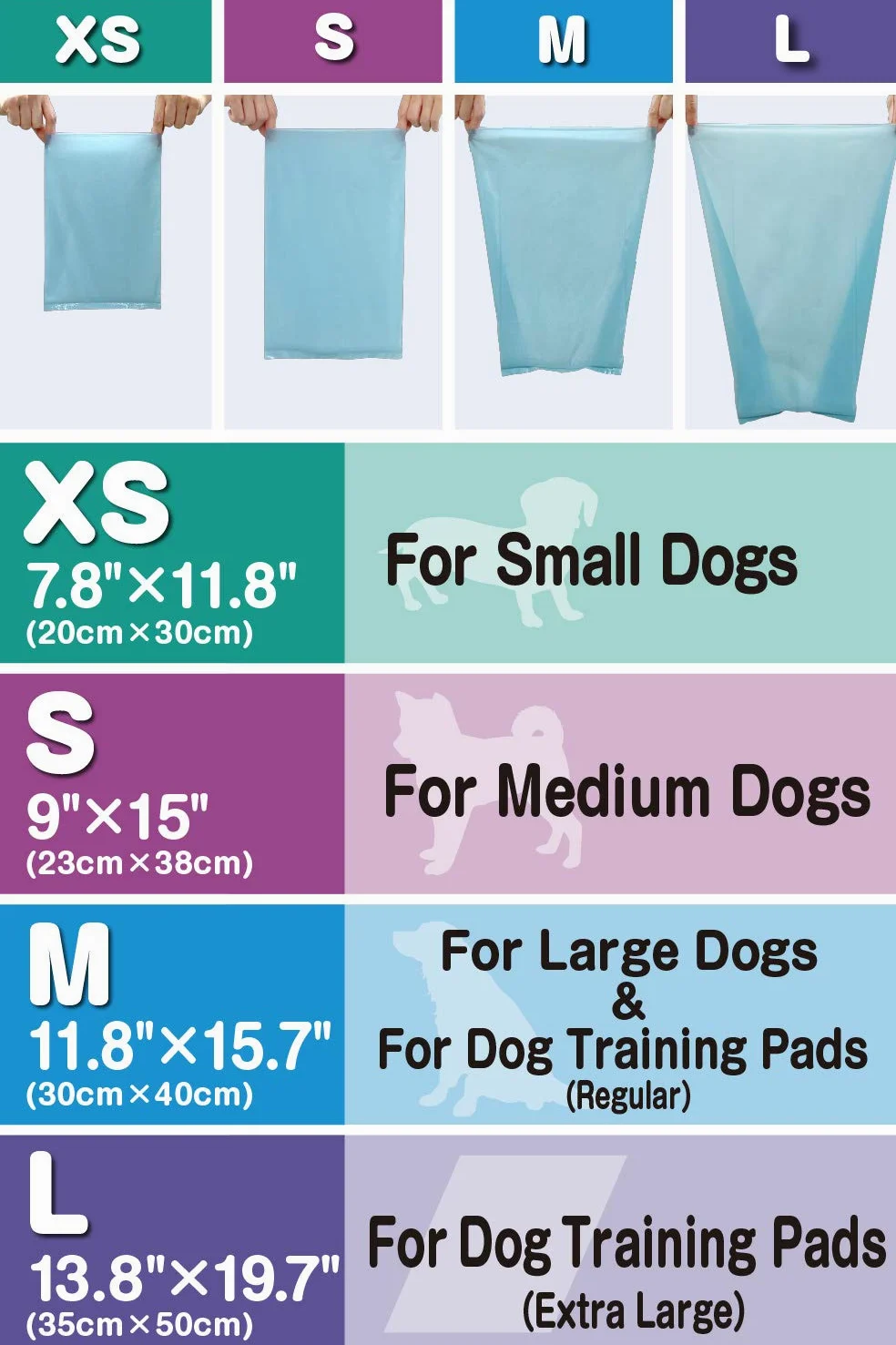 BOS Amazing Olor Sellado Perro Poop Bolsas – Duraderas y sin perfume (90 bolsas) [Tamaño: S, Color: azul claro] – Nuevo paquete de diseño de cachorros