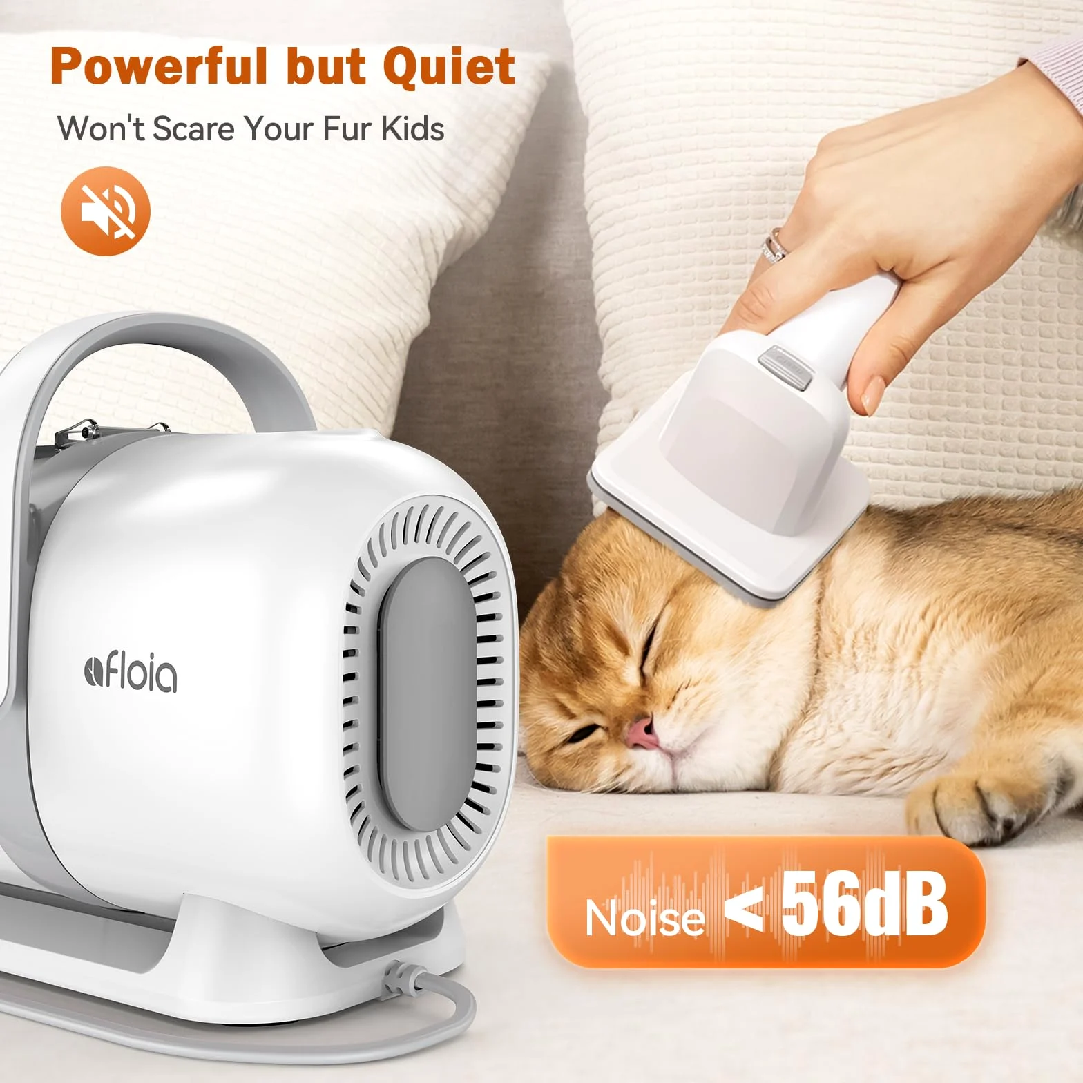 Afloia Kit de aseo para perros con aspiradora, cortaúñas para gatos, succión 99% pelo de mascotas, kit profesional de aseo para mascotas con 7 herramientas probadas para aseo, kit de aspiradora de