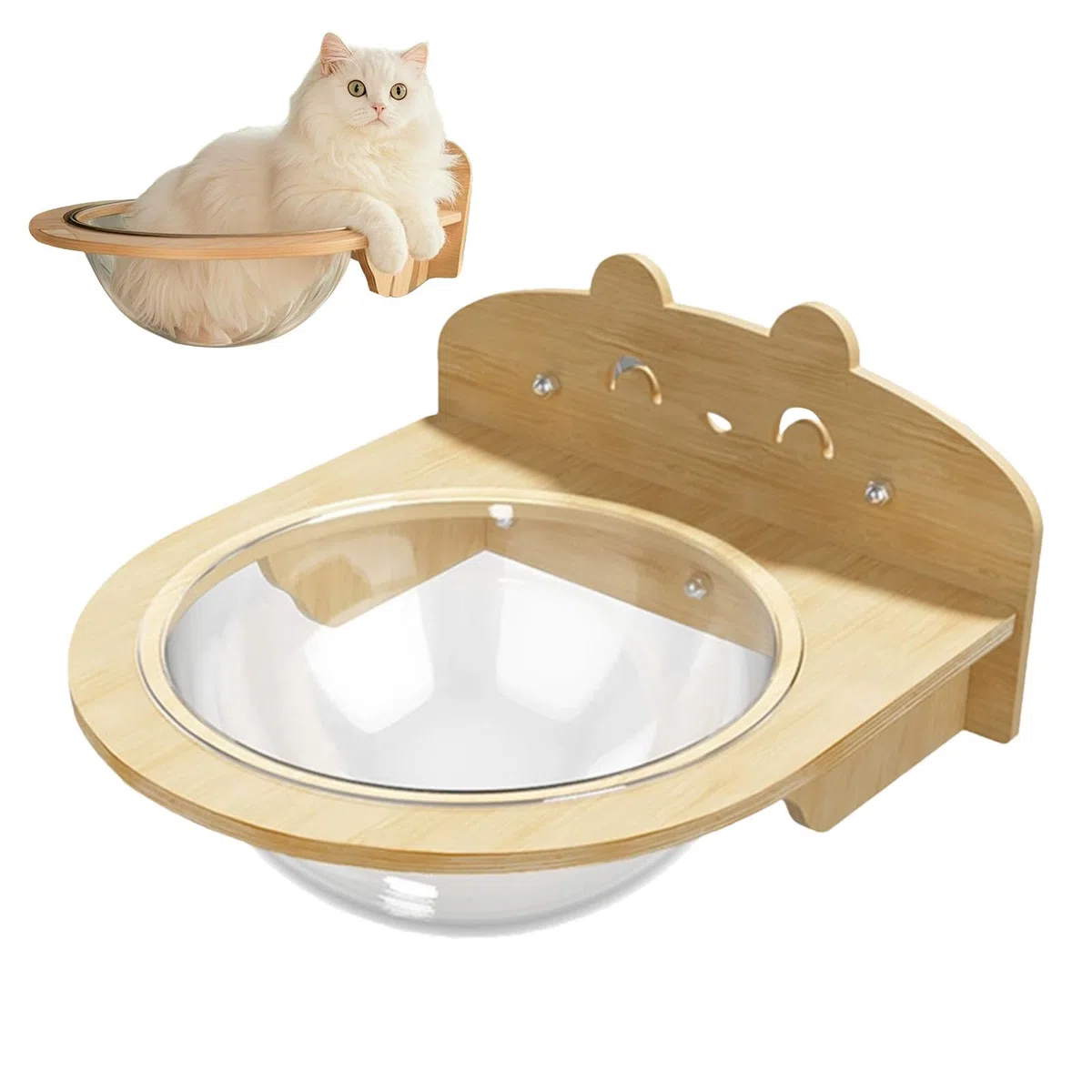 Hamaca Ventana para Gatos Ahorro Espacio para Escalada | Hamaca Ventana Interior Para Gatos Con Ventosas en apartamento pequeño, balcón, salón, dormitorio, cocina, terraza