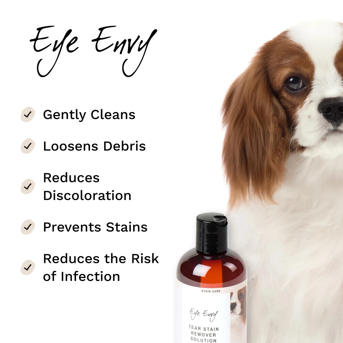 Eye Envy Removedor de Manchas de lágrimas para Perros, 100% Natural, limpiadora de lágrimas, Seguro 2 oz