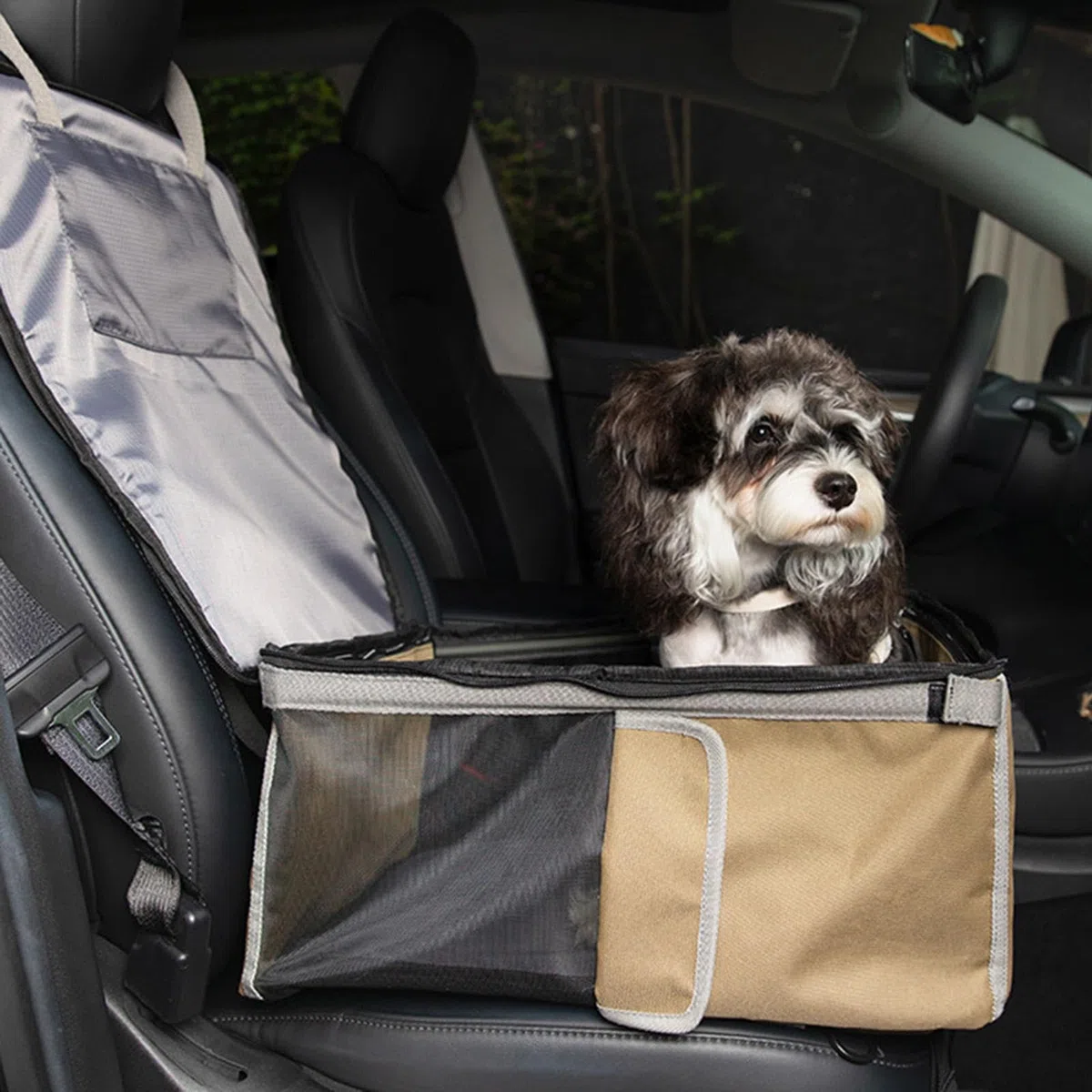 Asiento elevador para mascotas, cama de viaje portátil para coche, transportador de animales transpirable, salón de vehículo extraíble, organizador de seguridad compacto, solución de conducción para