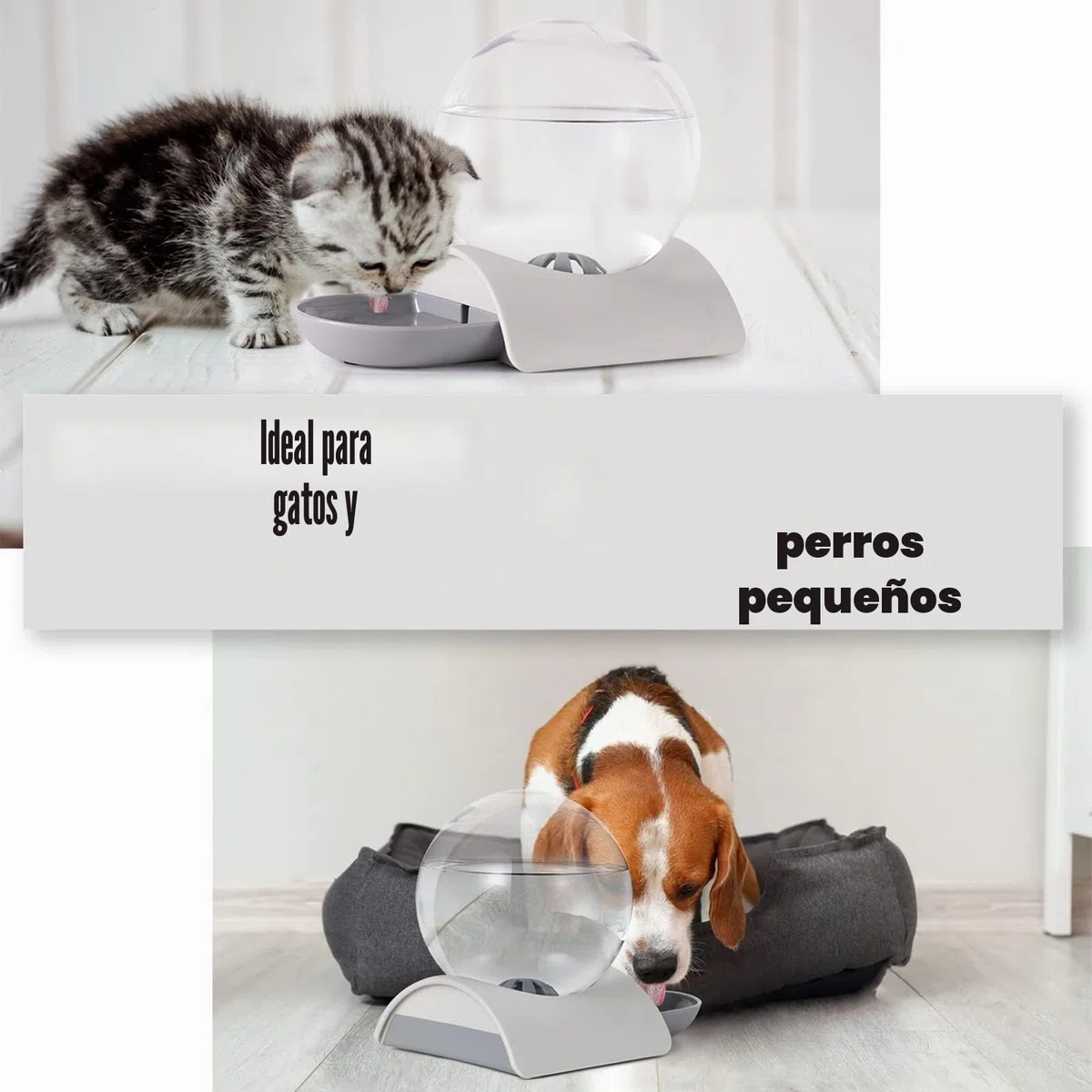 Dispensador de Agua para Mascotas, dispensador automático de Agua de Gravedad de 2.8 L para Gatos, Perros y Conejos, comedero Desmontable para Platos de Agua para Gatos y Perros con Burbuja