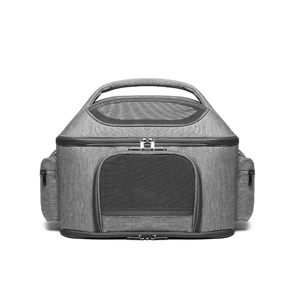 Transportín con Correa Hombro Portátil Bolsa Transporte con Correa Hombro Flexible Bolso para Perros Pequeños, Gris Claro