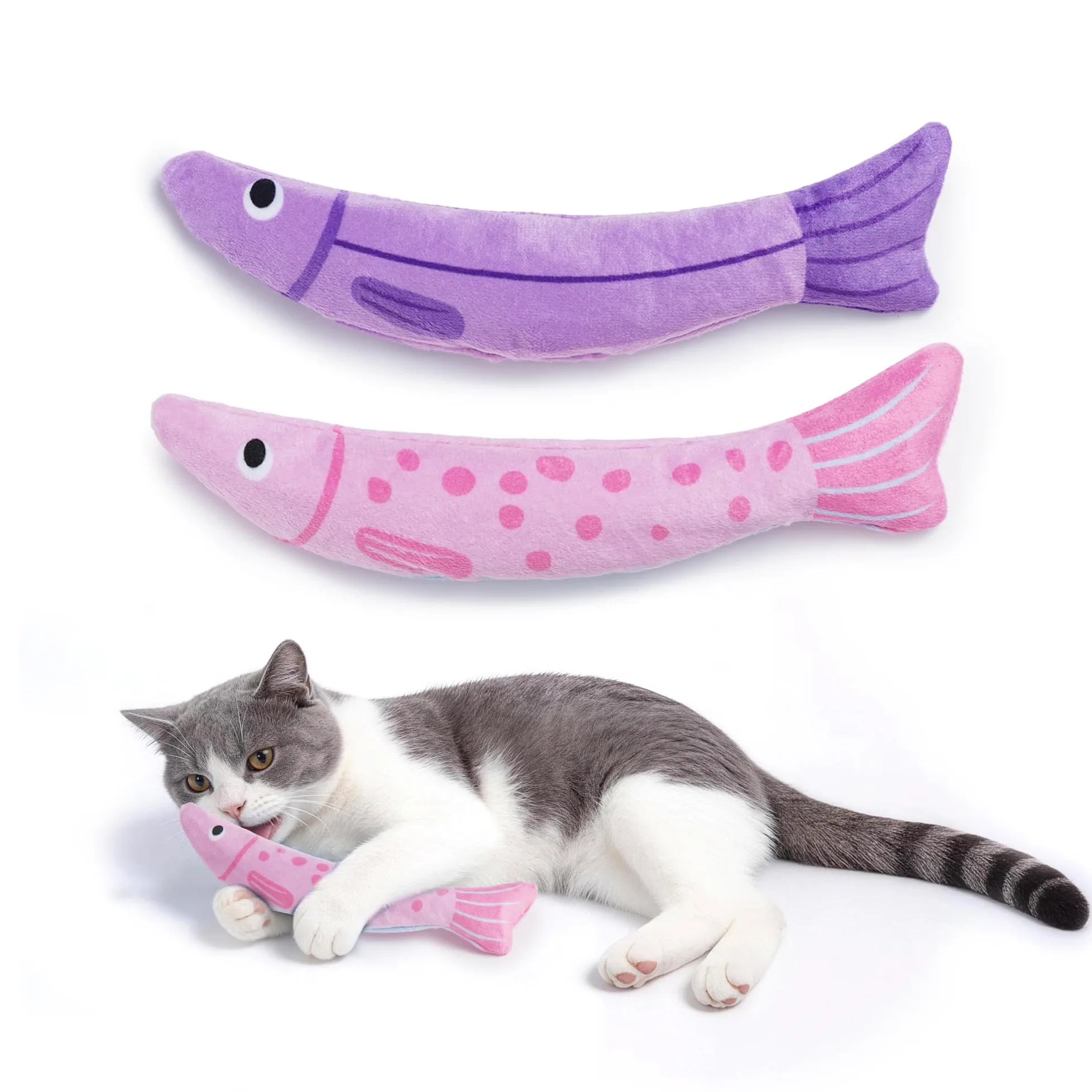 PURETOY Juguetes de hierba gatera, [9000 mg] Juguetes extragrandes para gatos de interior, 100% natural de hierba gatera norteamericana, sonido arrugado, superficie suave sin algodón para masticar