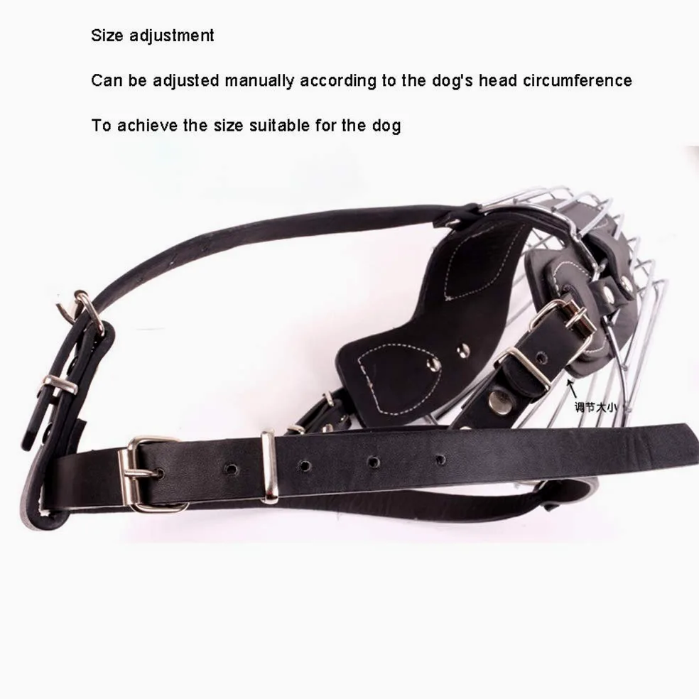 Bozales para Perros, Bozal de Metal for Perros Protector bucal Seguro y Ajustable