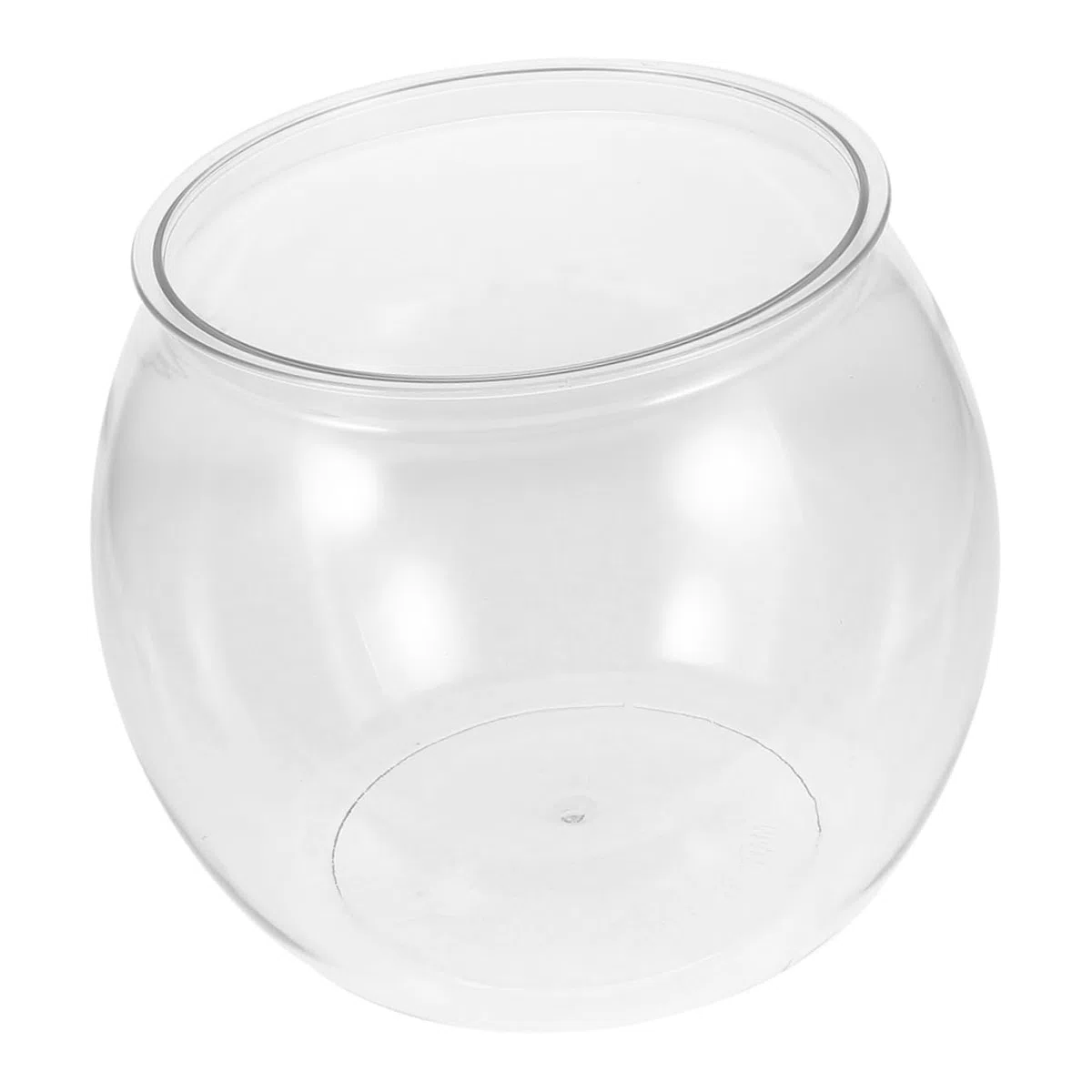 ibasenice Pecera Redonda de Pet Transparente para Escritorio Diseño Elegante, Acuario Compacto para Peces Betta y Mascotas Acuáticas Ahorro de Espacio y Vista Despejada