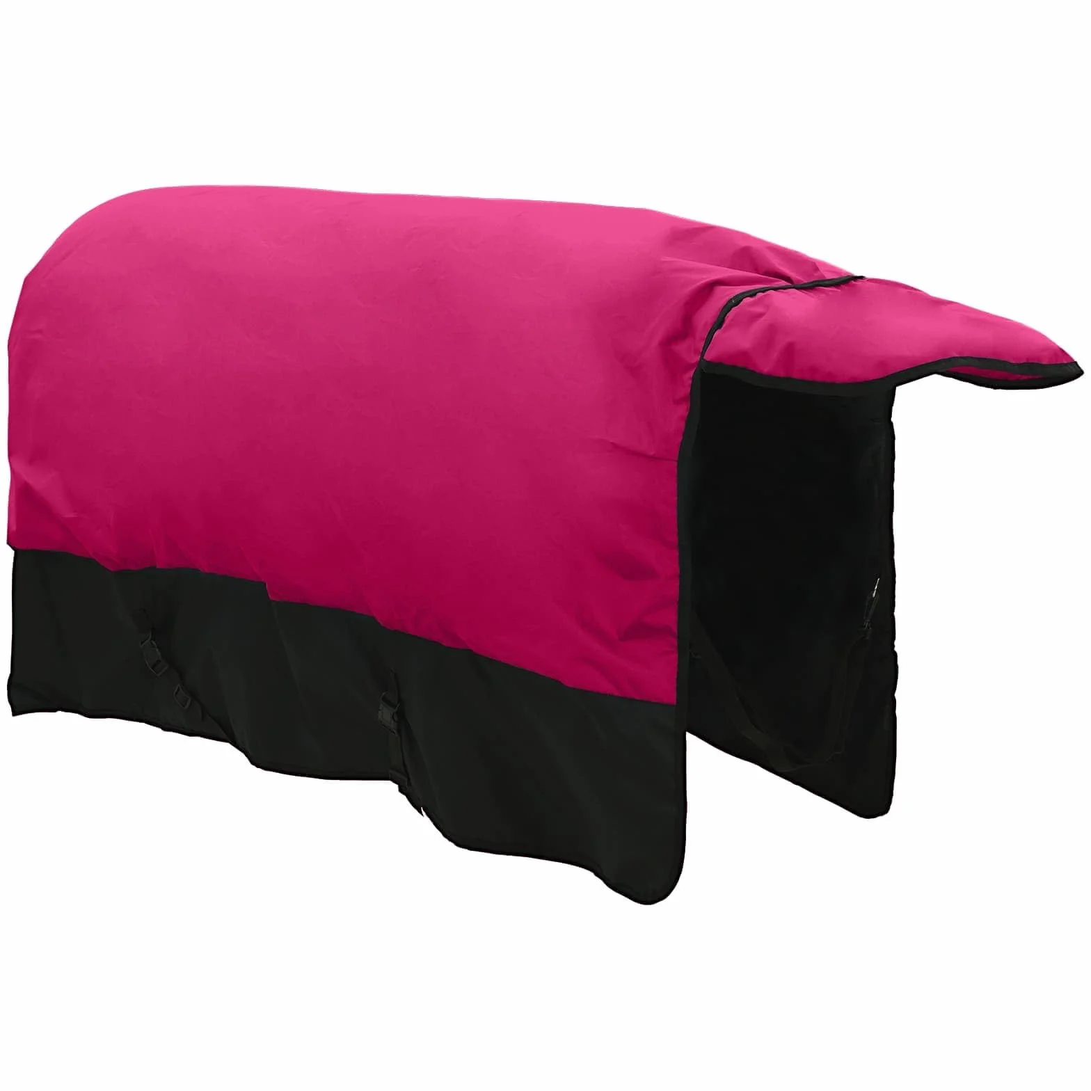 Manta para caballo rosa y negro, 75 cm, poliéster, impermeable, transpirable, resistente al viento, para establo, pasto, exterior, transición, invierno, verano, protección
