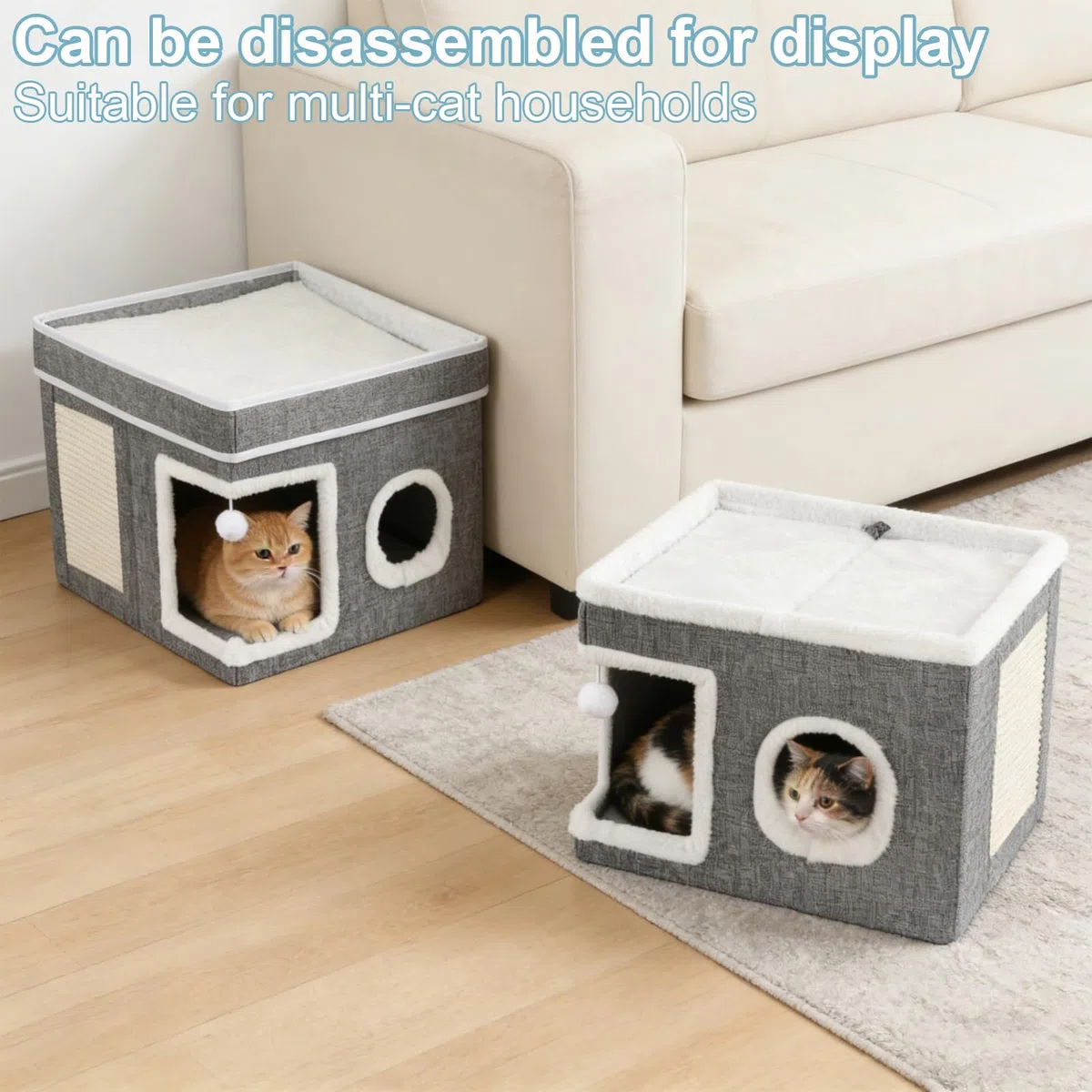 Cueva para gatos, cama para gatos, casa plegable para gatos