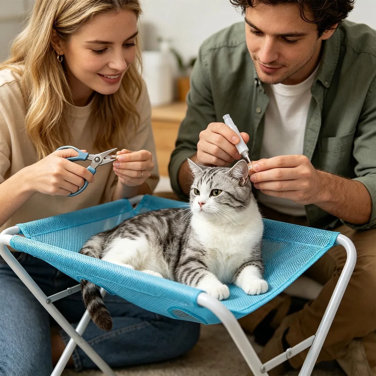 Mesa De Aseo Para Mascotas 8 Orificios Antiescape Desmontable | Hamaca de Aseo para Perros Pequeños y Gatos Para Salón De Mascotas En Casa, Baño De Cachorros Y Felinos Corte De