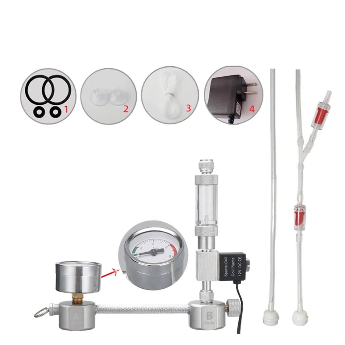 Equipos de soldadura de gas Acuario DIY CO2 Difusor de contador de burbujas del kit de sistema generador con válvula solenoide CO2 Generador for peces de plantas acuáticas Accesorios para bombas de ai