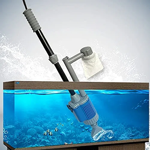 Limpiador Acuario Aquarium Water Cambiar Bomba 20 / 28W Pesca eléctrica Tanque de limpieza Herramienta de limpieza Vacuum Cambiador de agua Limpiador de grava Bomba de filtro de sifón Aspirador Acuari
