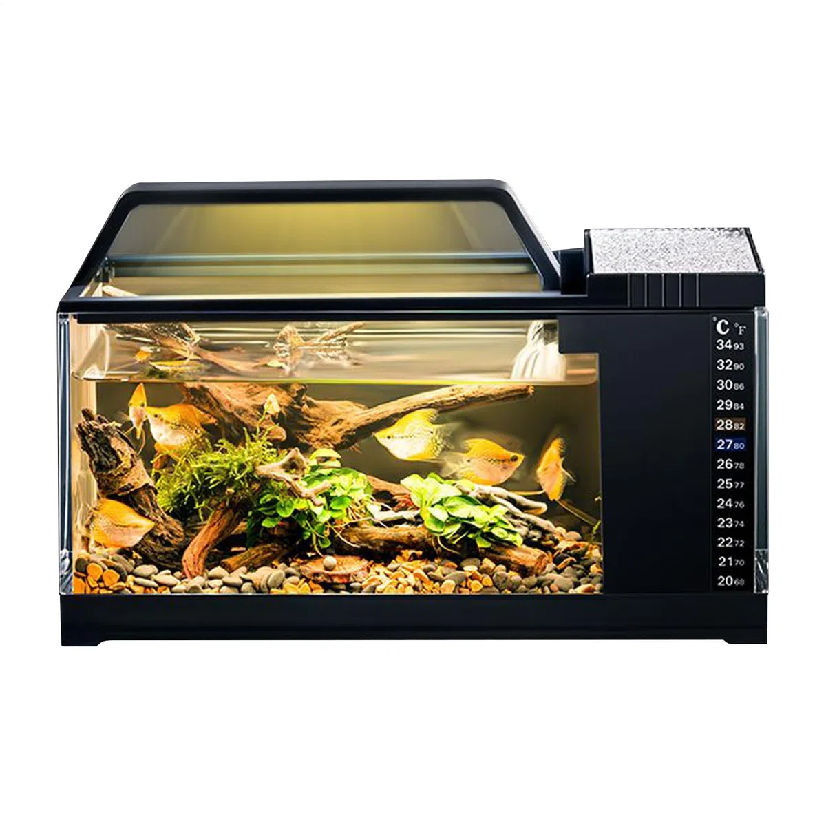 Kit de acuario genérico, depósito de peces de acuario con filtro y ligero kit de bombas silenciosas con de filtración, accesorios de escritorio inteligentes para